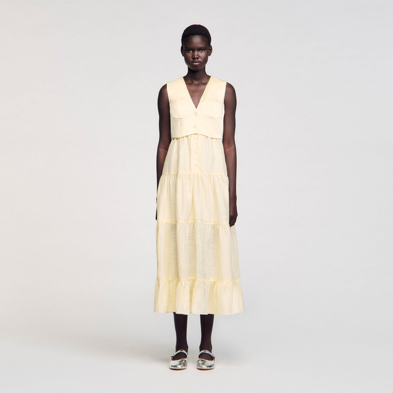 Sandro LINEN MAXI DRESS outlook