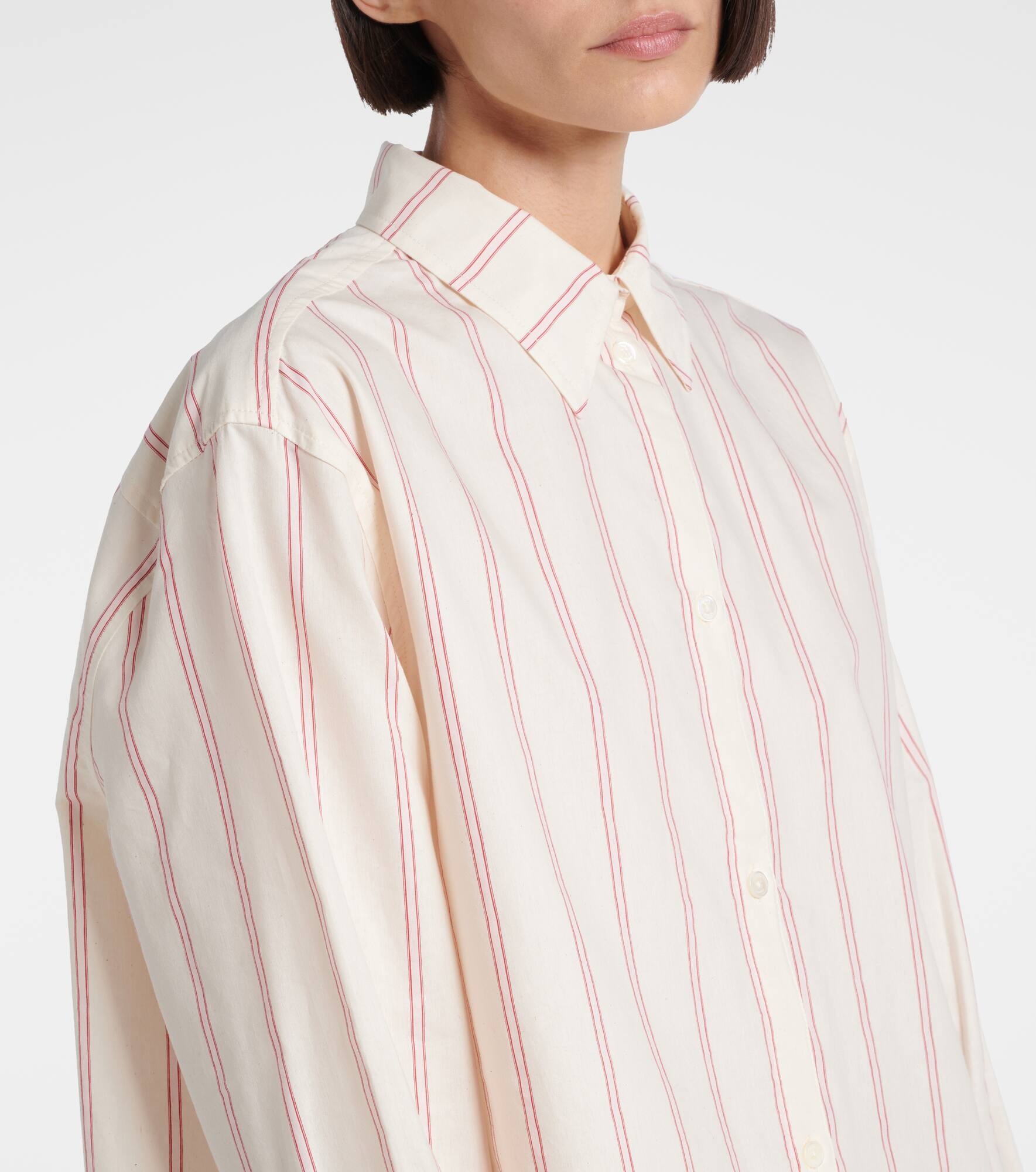 Striped oversized cotton and silk shirt - 4