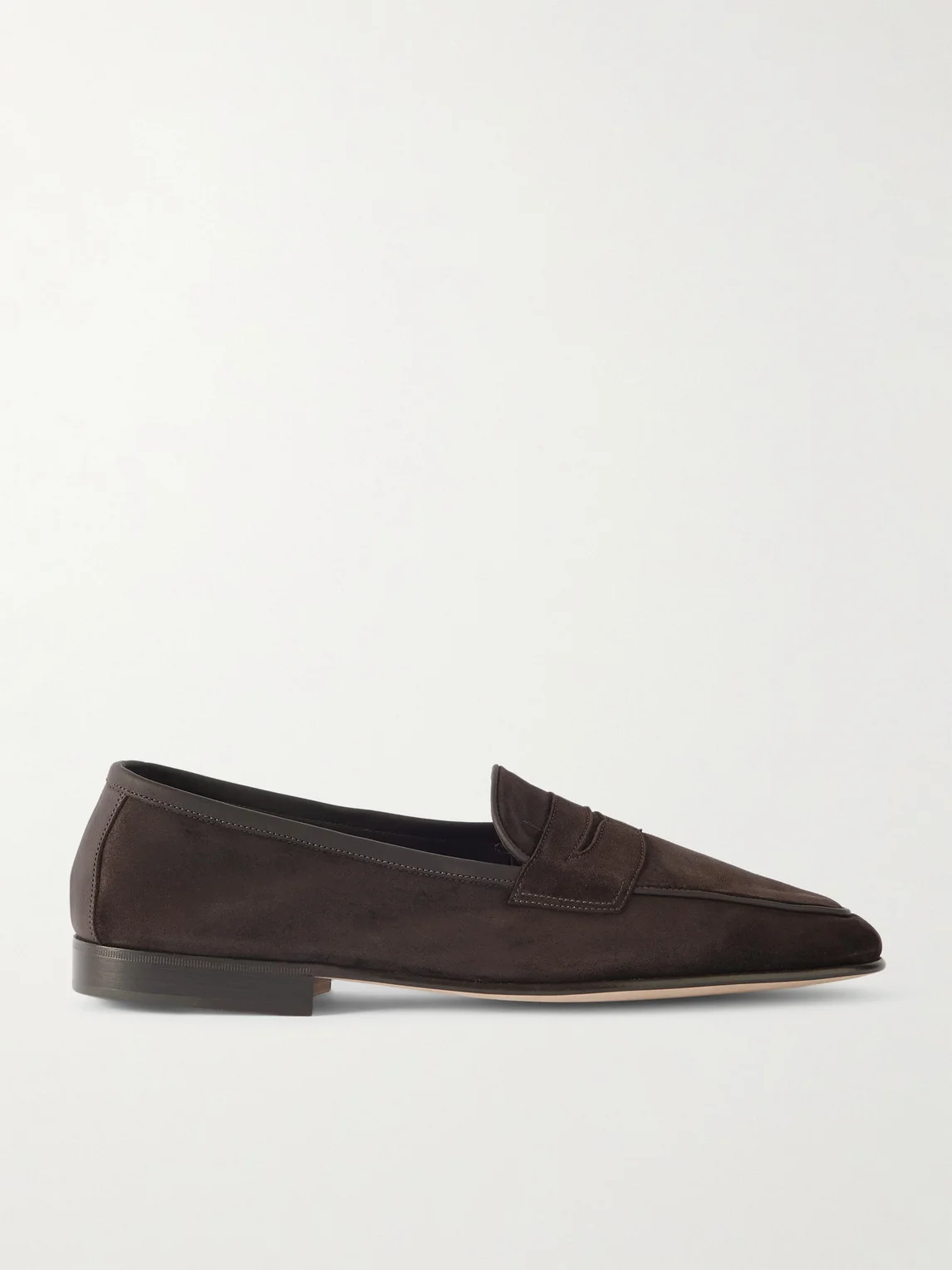 Polperro Leather-Trimmed Suede Penny Loafers - 1