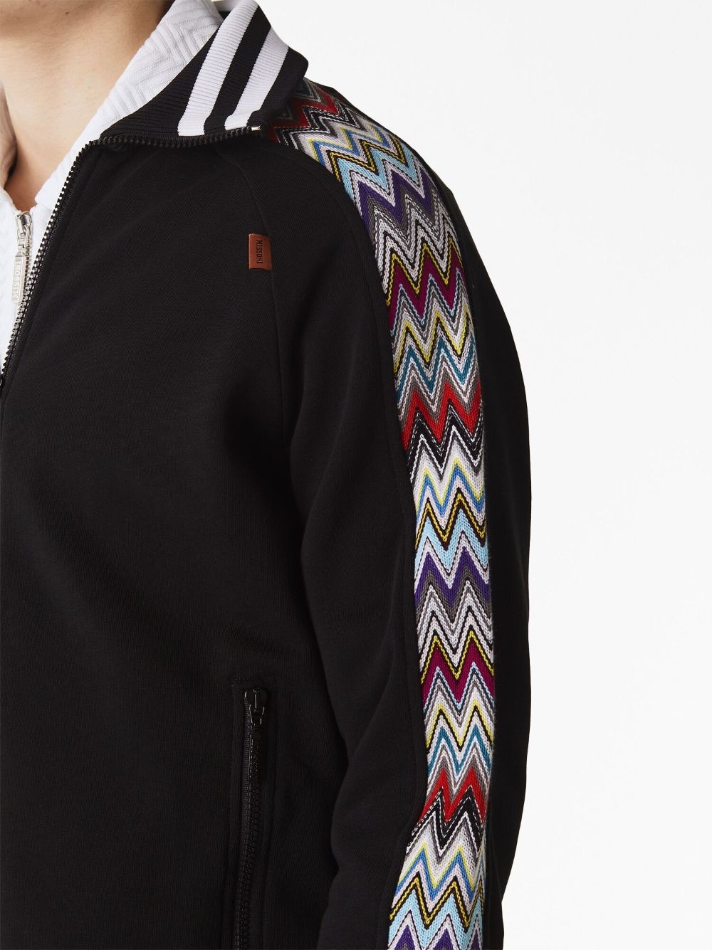side-stripe zip-up sweatshirt - 4