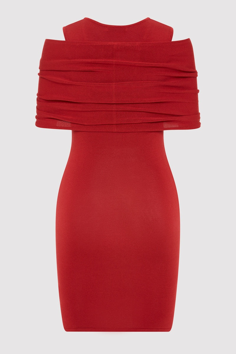 ST. AGNI Detachable Layer Knit Dress - Rosso outlook