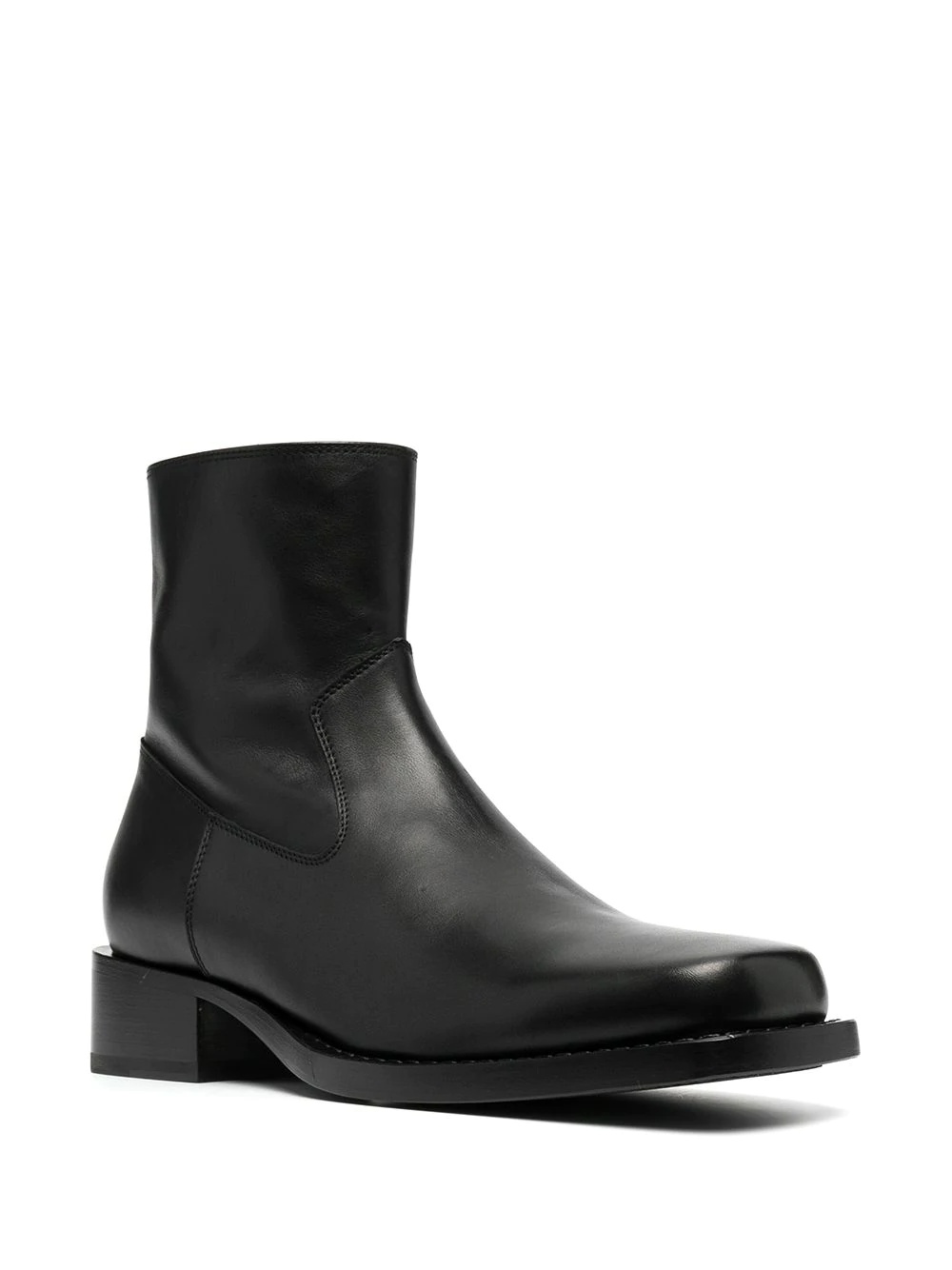 zip-up calf leather boots - 2