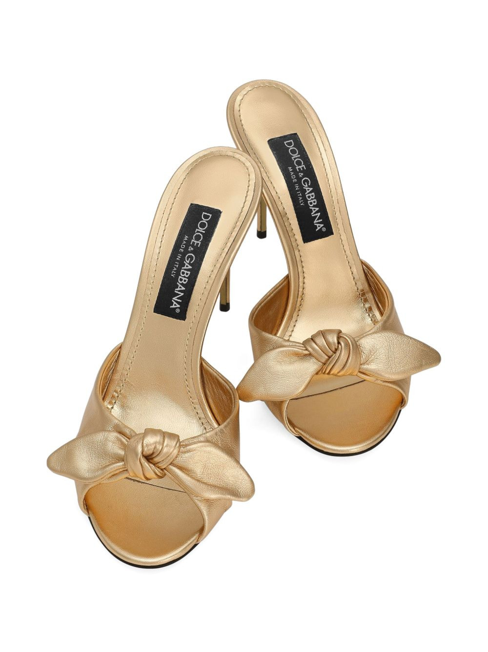 90mm knotted leather heeled sandals - 2