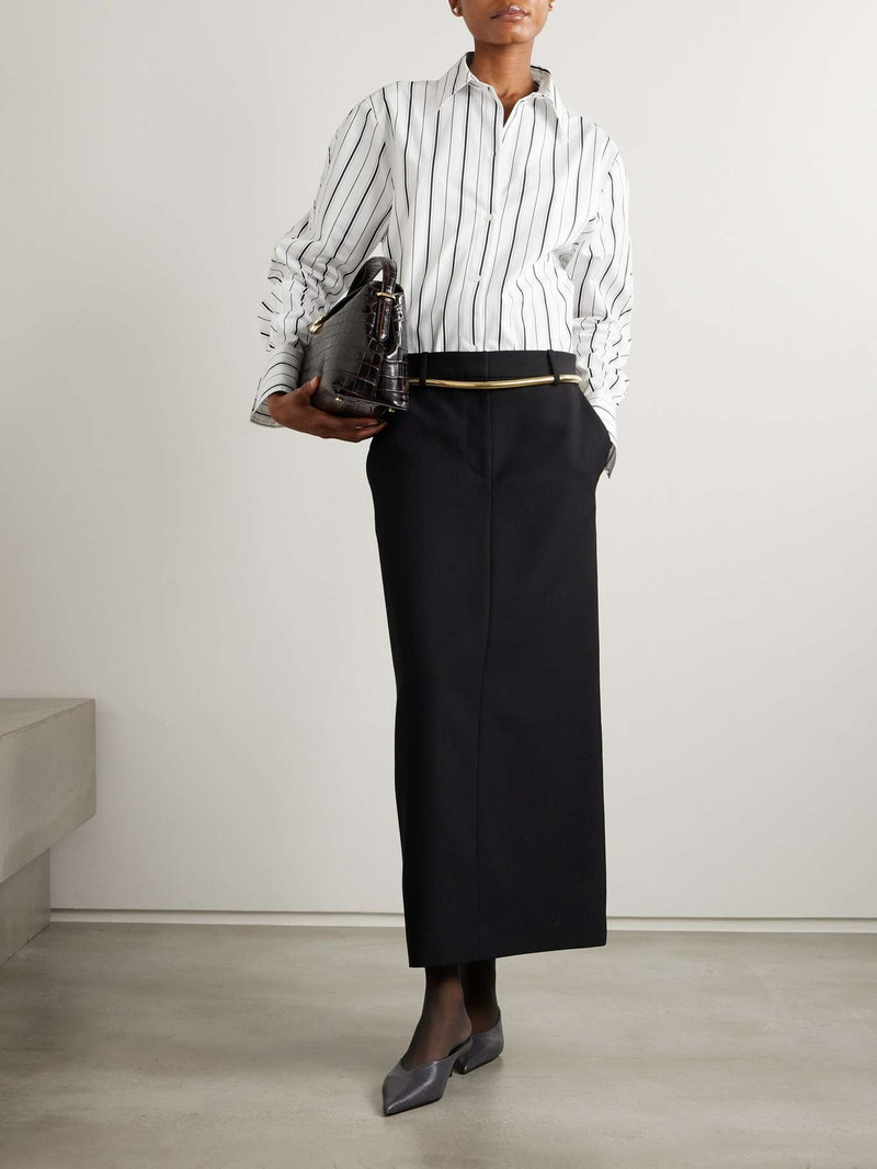 Totême Striped cotton-poplin shirt White outlook