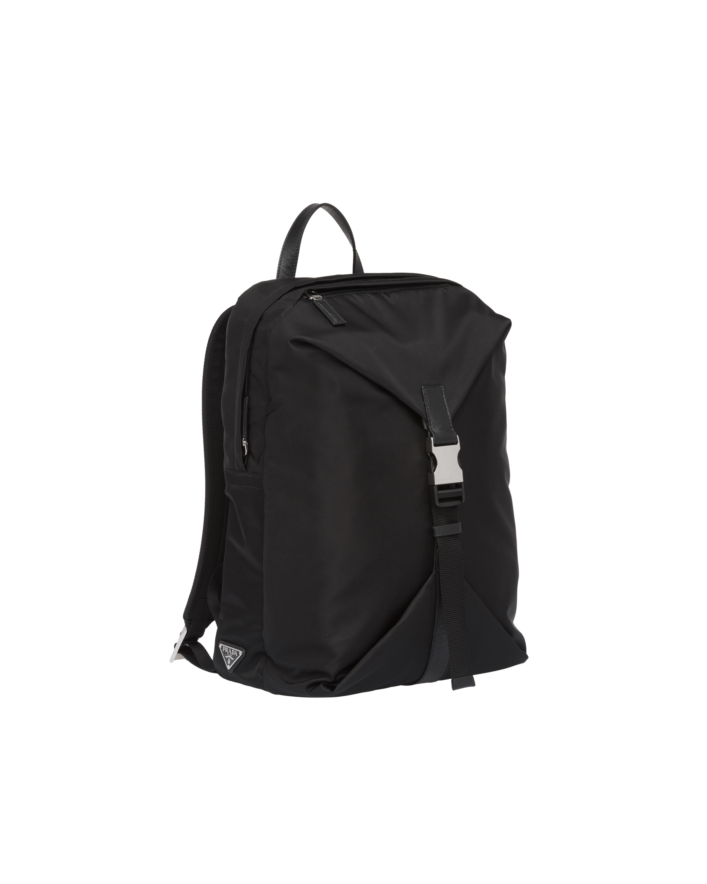 Re-Nylon and Saffiano leather backpack - 3