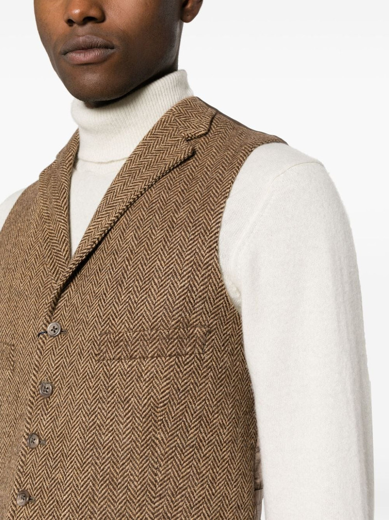 herringbone-pattern wool waistcoat 5