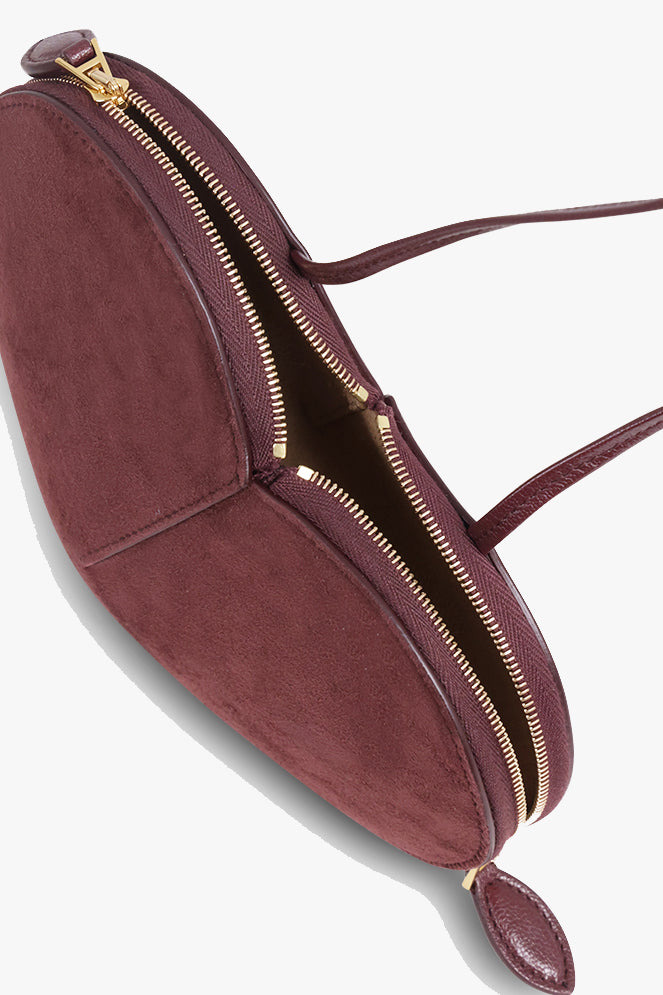 LE COEUR SUEDE HEART SHAPED BAG | GARNET RED - 3