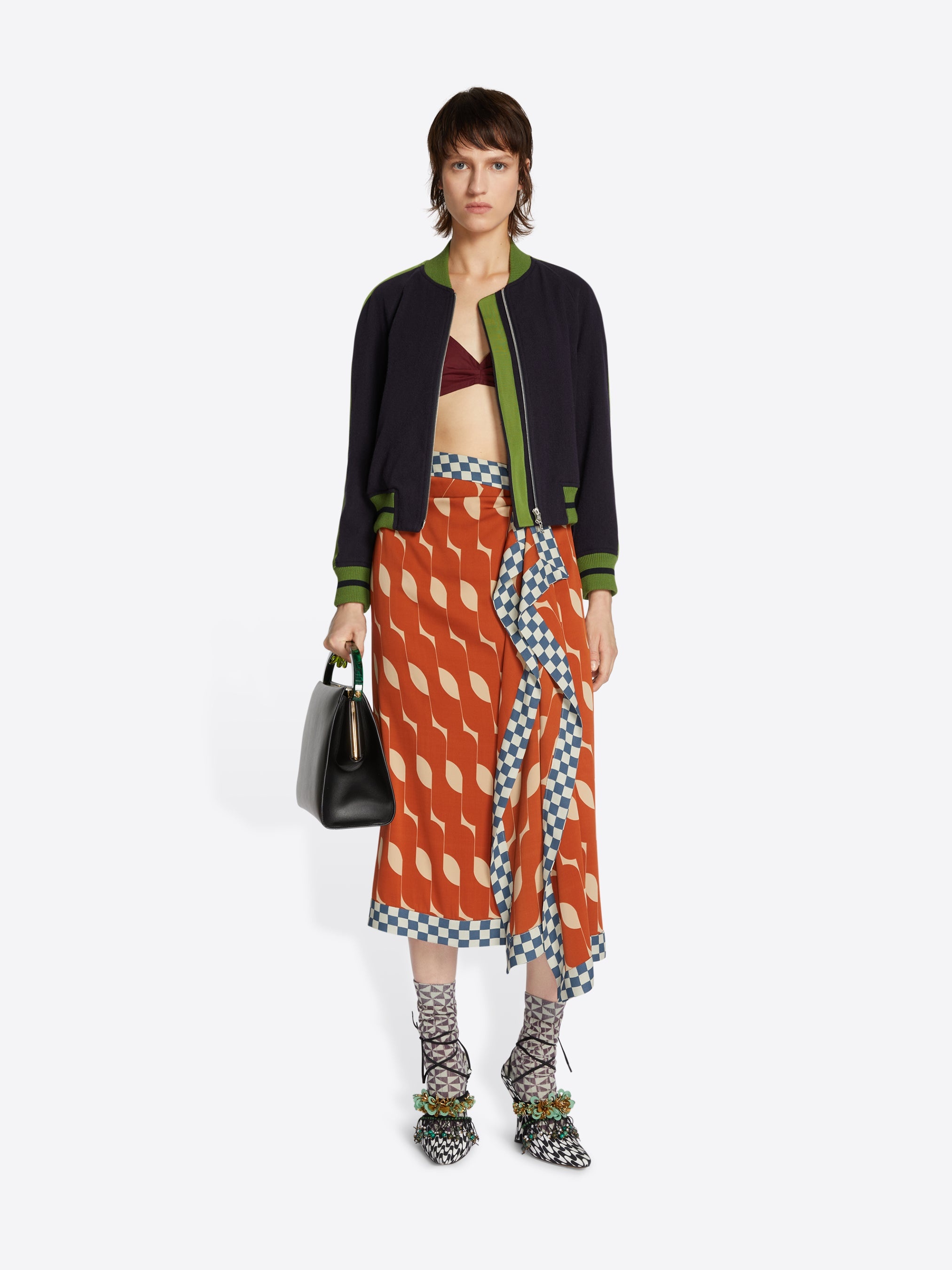 PRINTED DRAPED SKIRT - 2