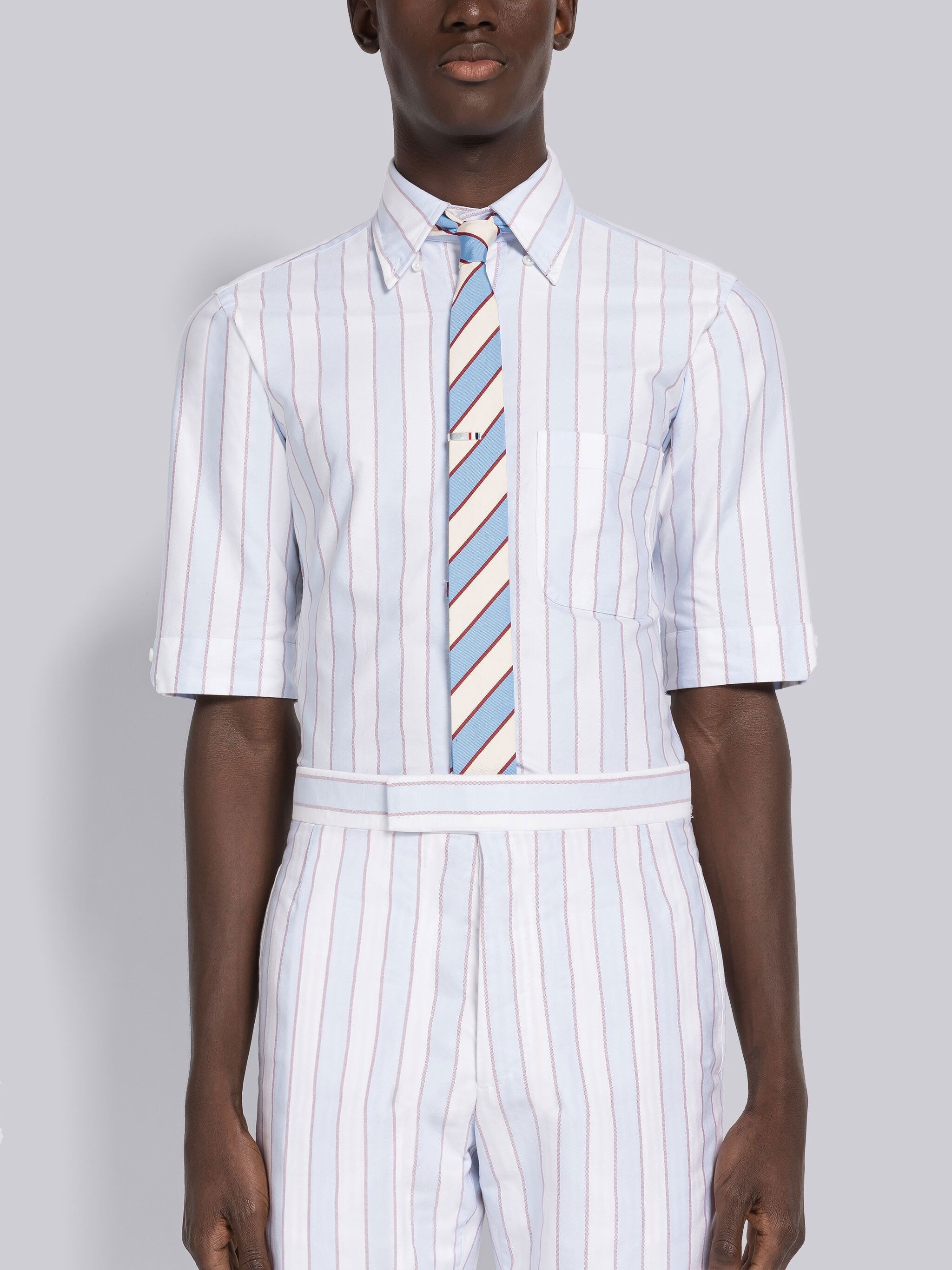 Awning Stripe Oxford Short Sleeve Shirt - 1