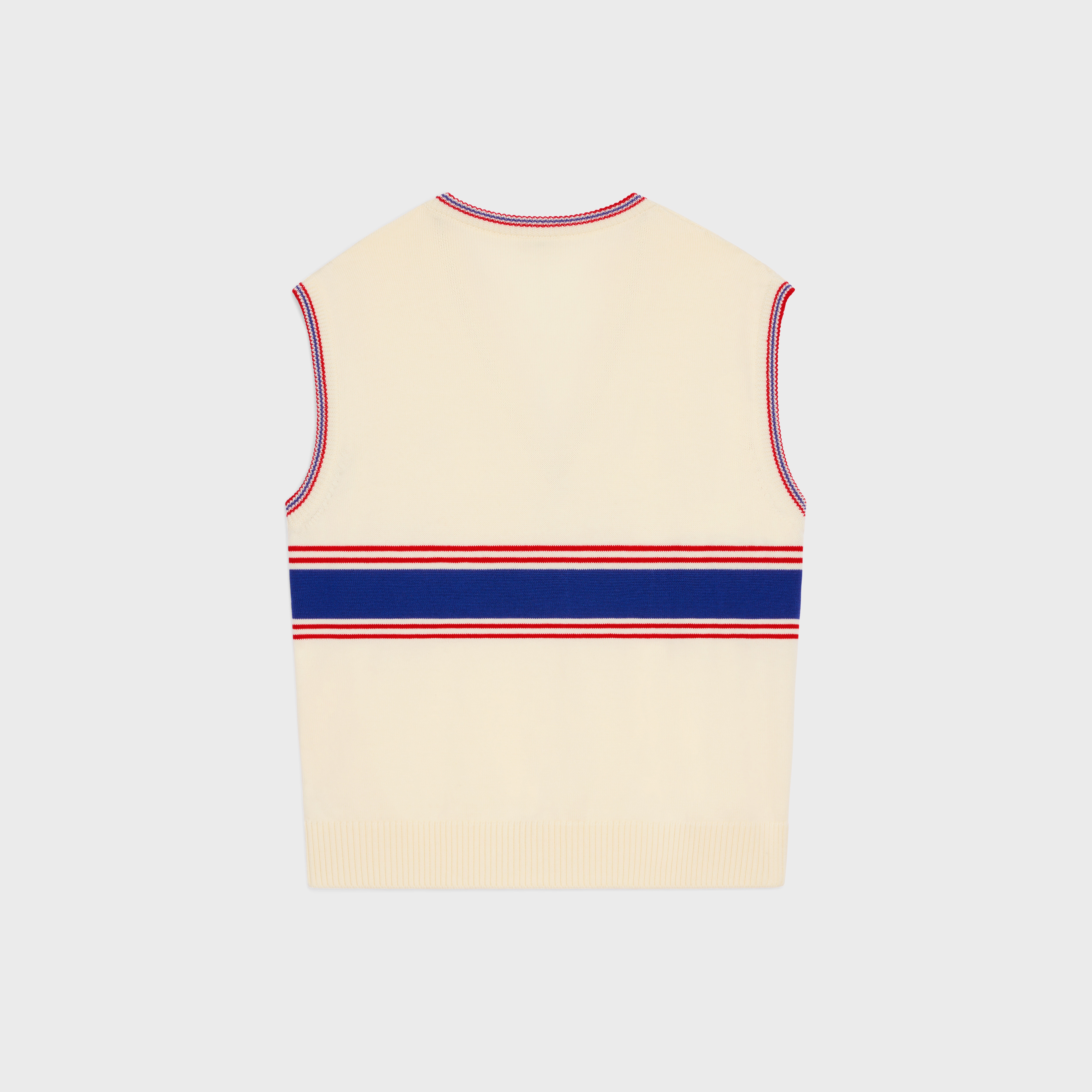 triomphe V-neck sweater in striped wool - 2