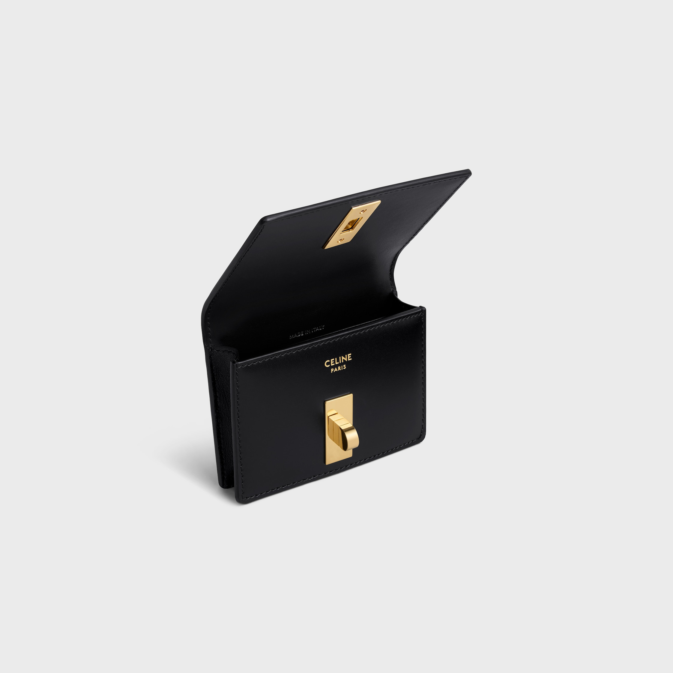 16 CARD HOLDER WITH FLAP in SHINY CALFSKIN - 4