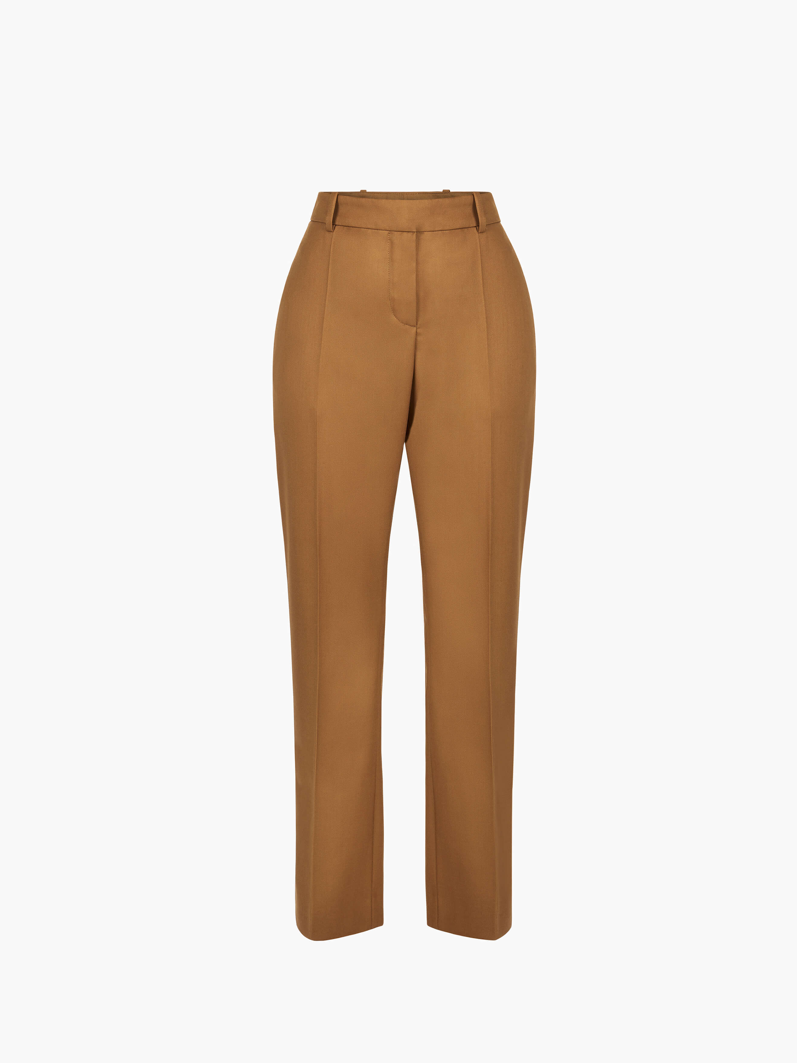 Brown Straight Wool Pants - 5