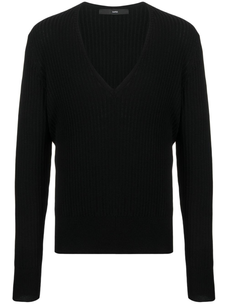 V-neck virgin wool jumper 1