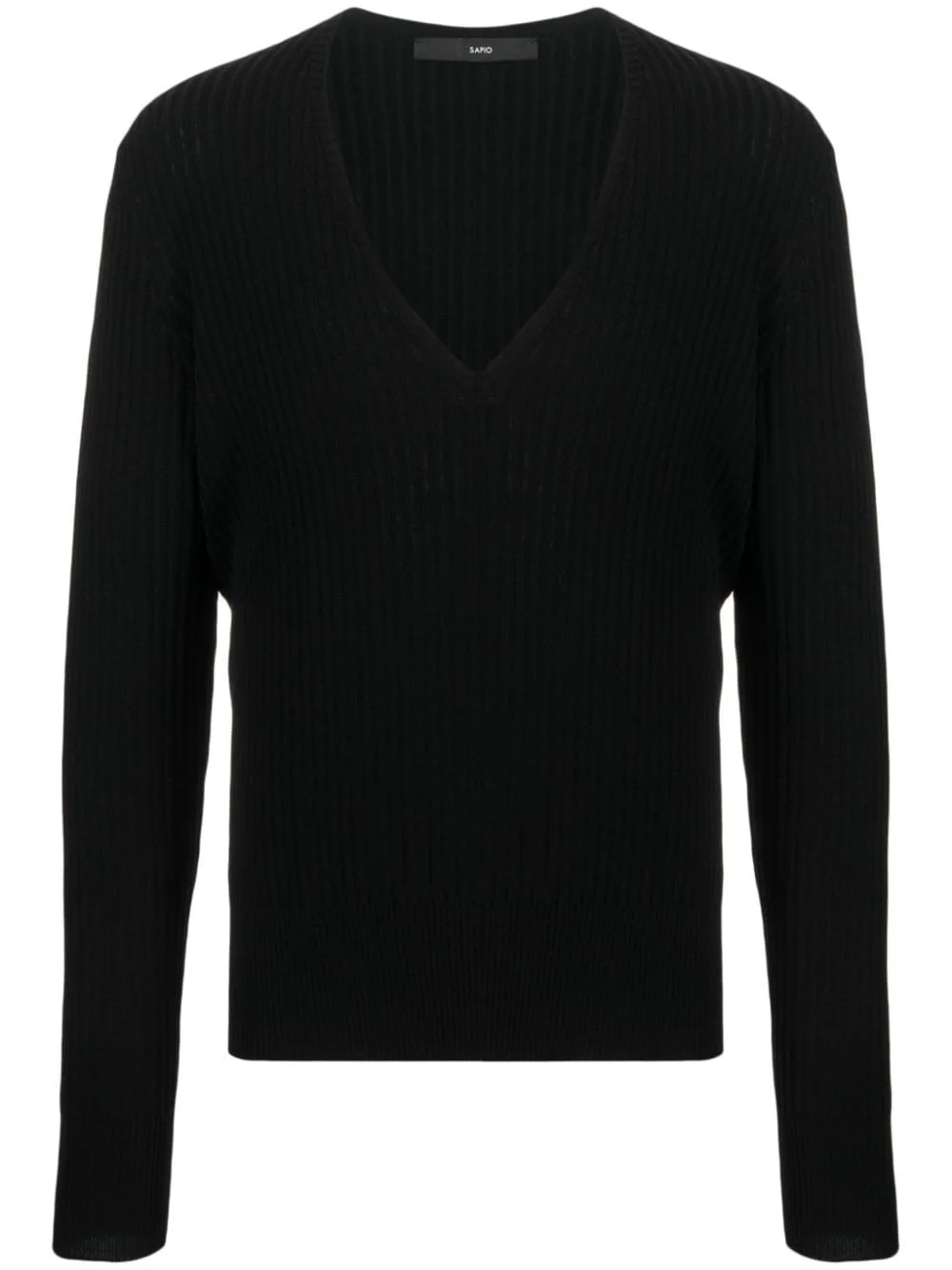 V-neck virgin wool jumper - 1