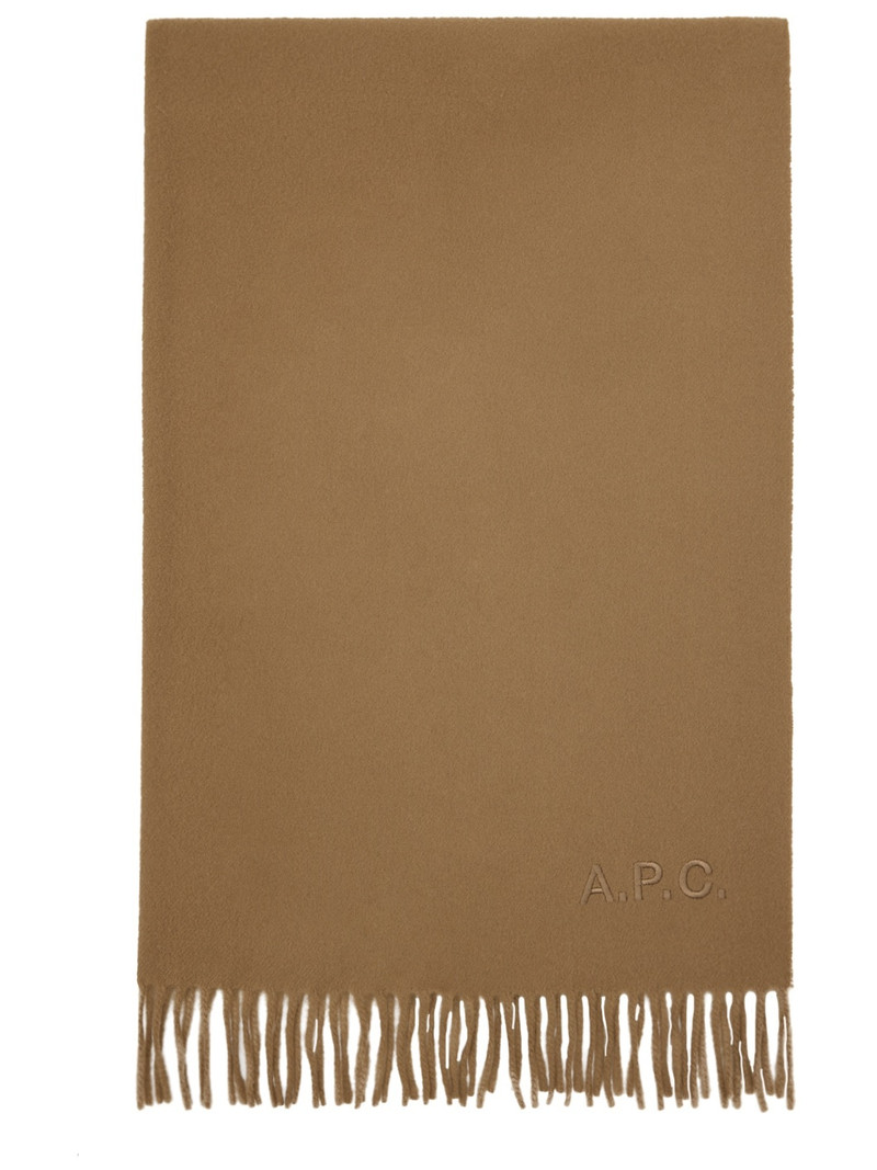 Tan Alix Embroidered Scarf - 1