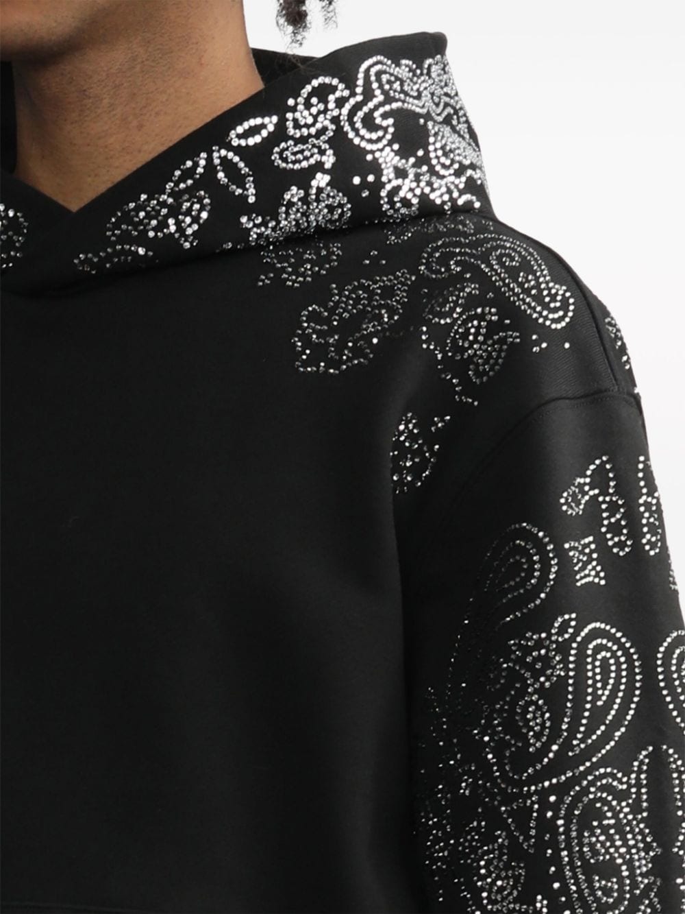 crystal-embellished cotton hoodie - 5