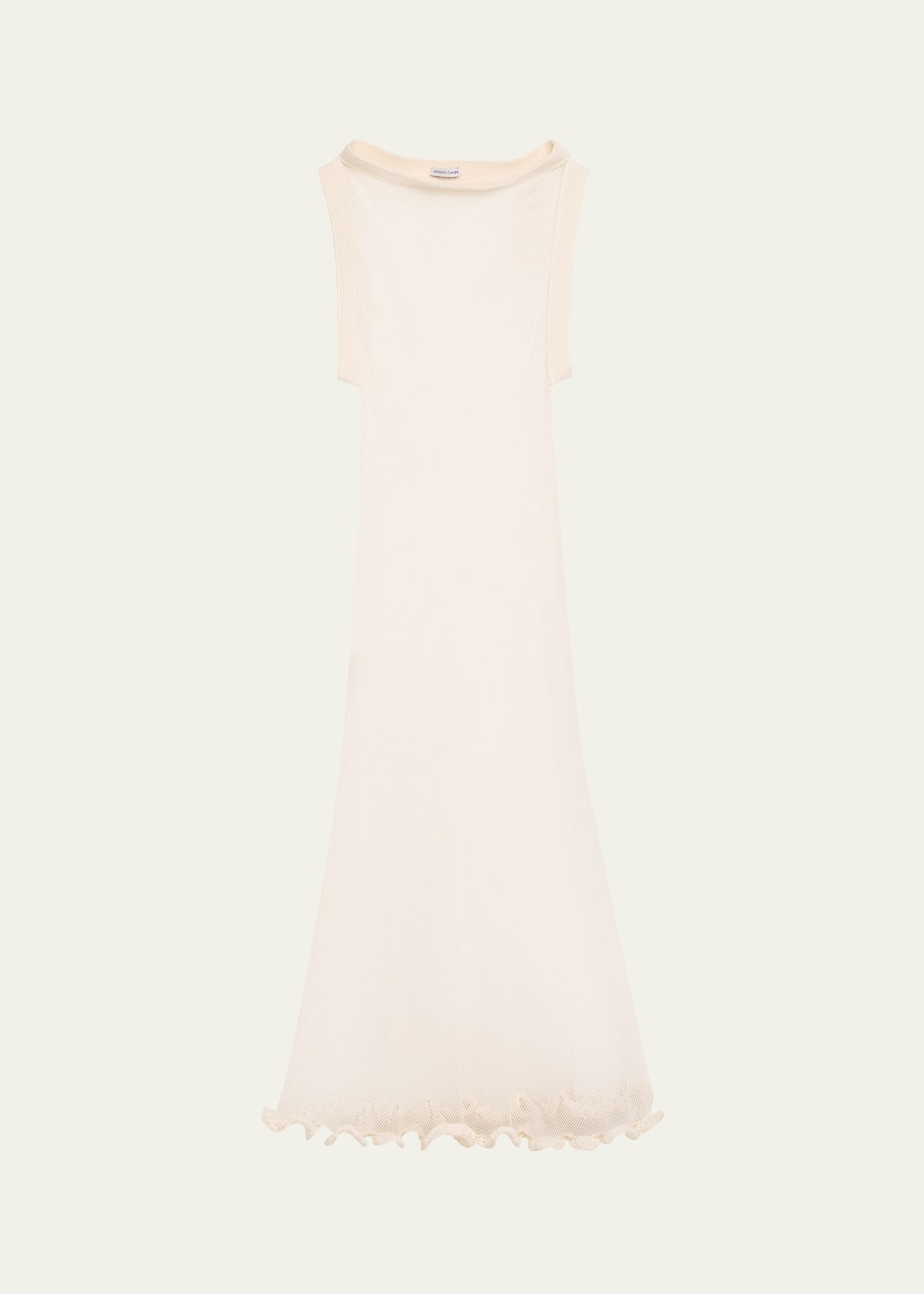 Wave Boatneck Mesh-Knit Maxi Dress - 1