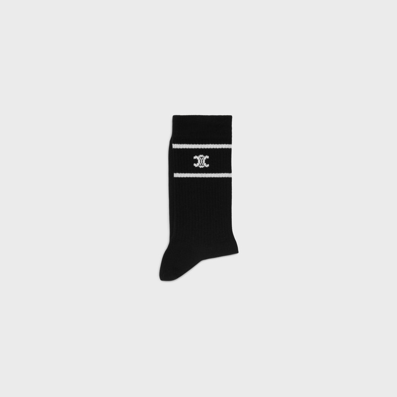 CELINE triomphe socks in striped cotton outlook