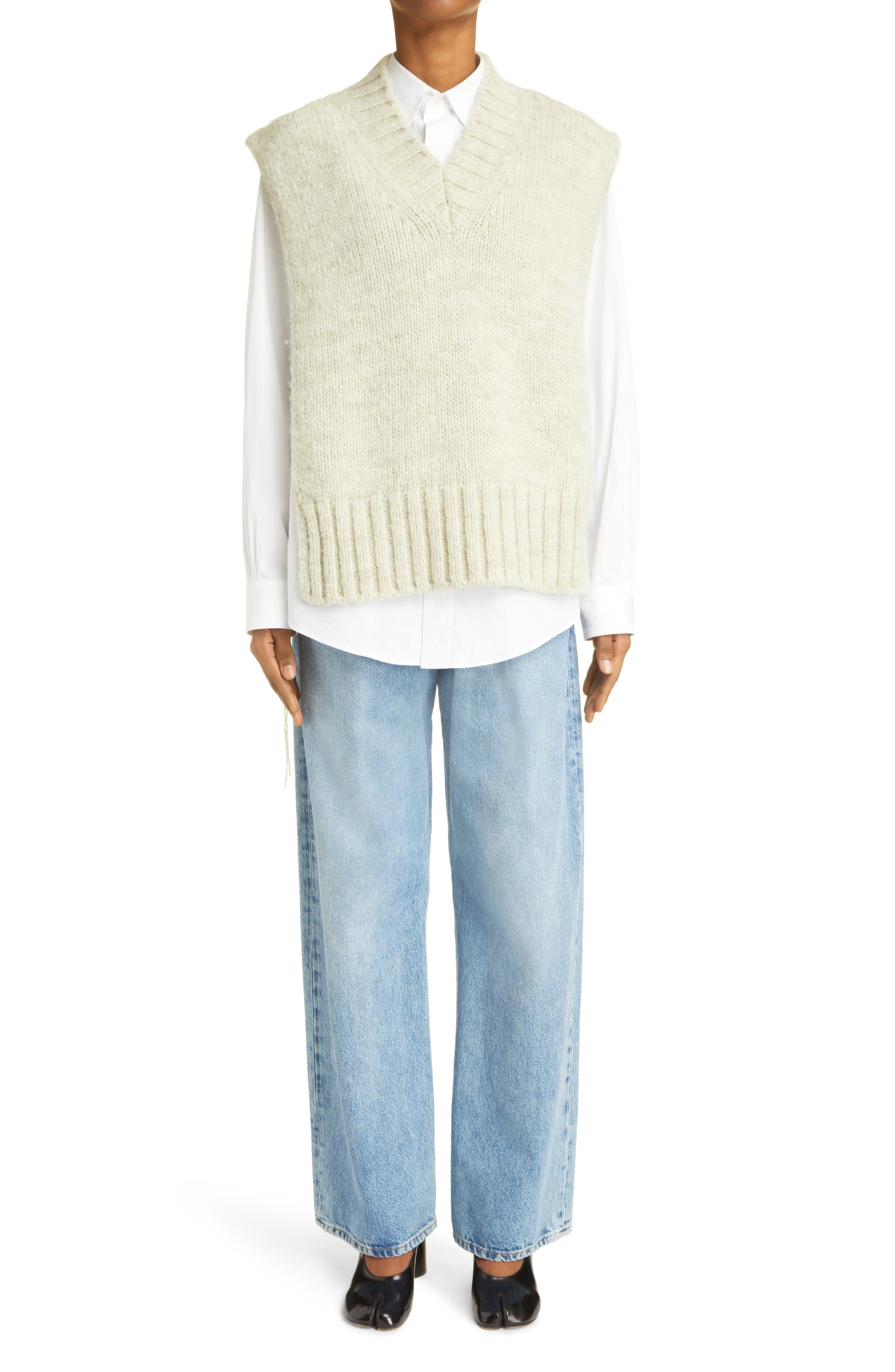 Elongated Pocket Nonstretch Denim Jeans - 7