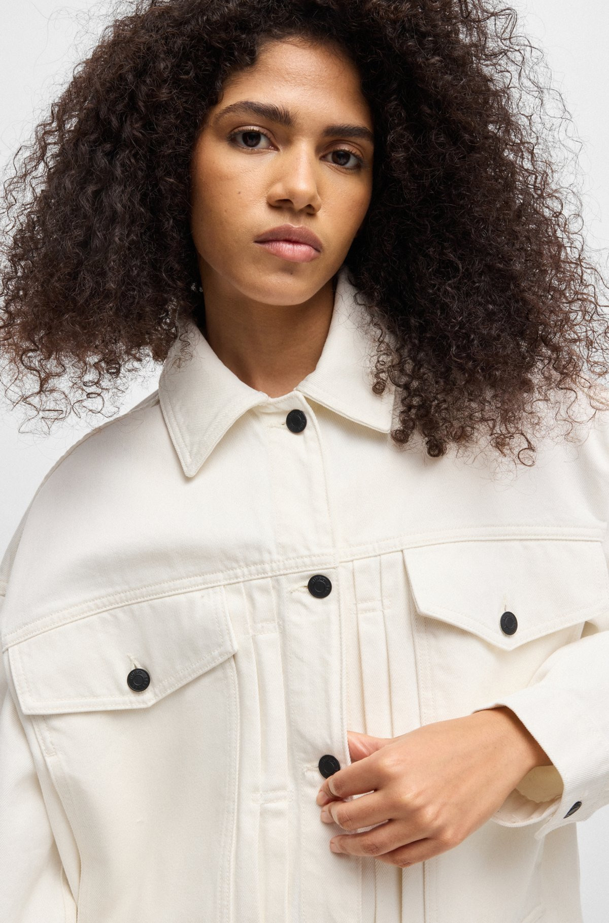 OVERSIZE-FIT JACKET IN WHITE RIGID DENIM - 5