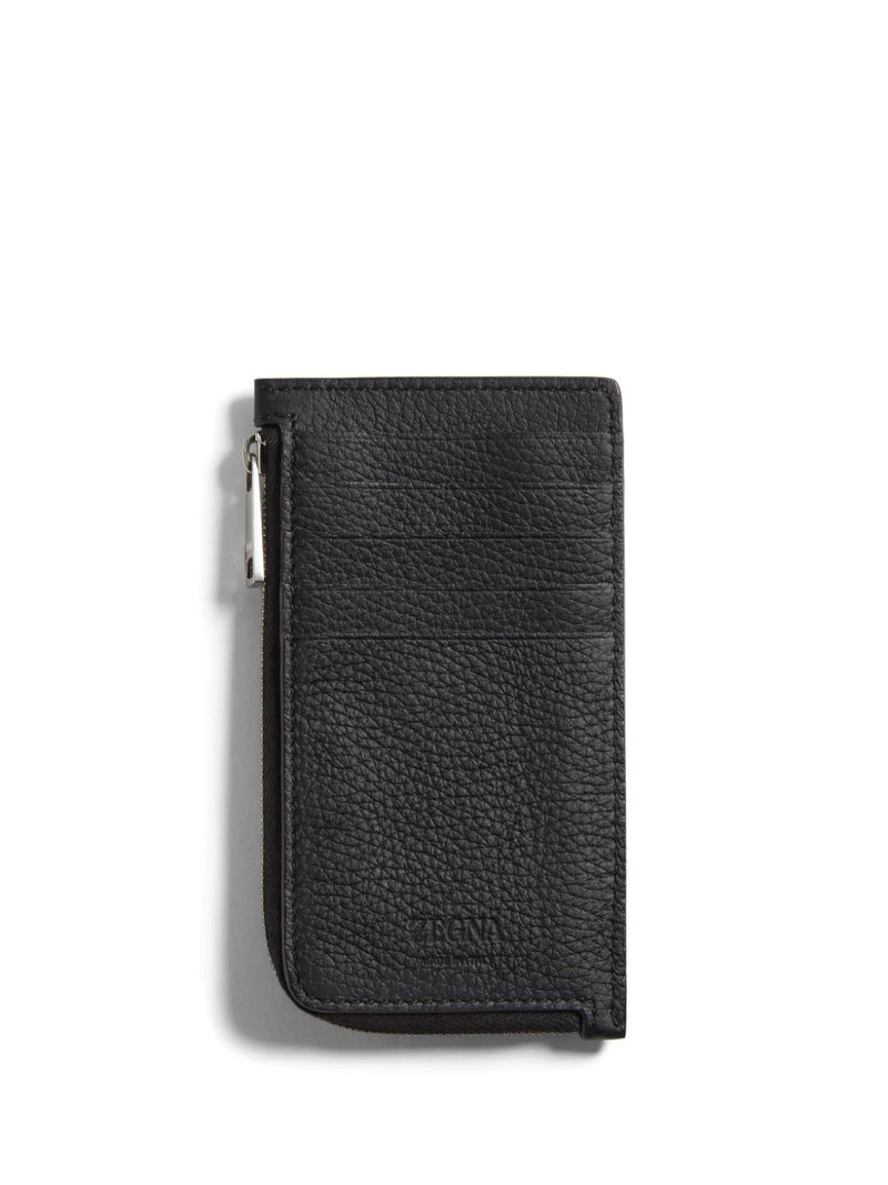 ZEGNA STRIPE-EMBELLISHED LEATHER WALLET outlook