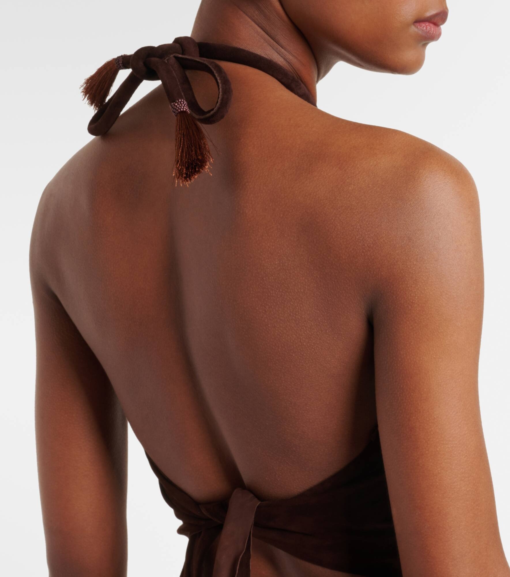 Knot-detail leather top - 6