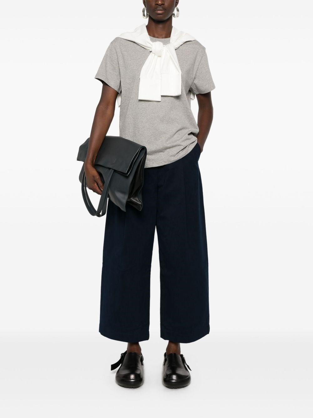 Cotton wide-leg trousers - 3