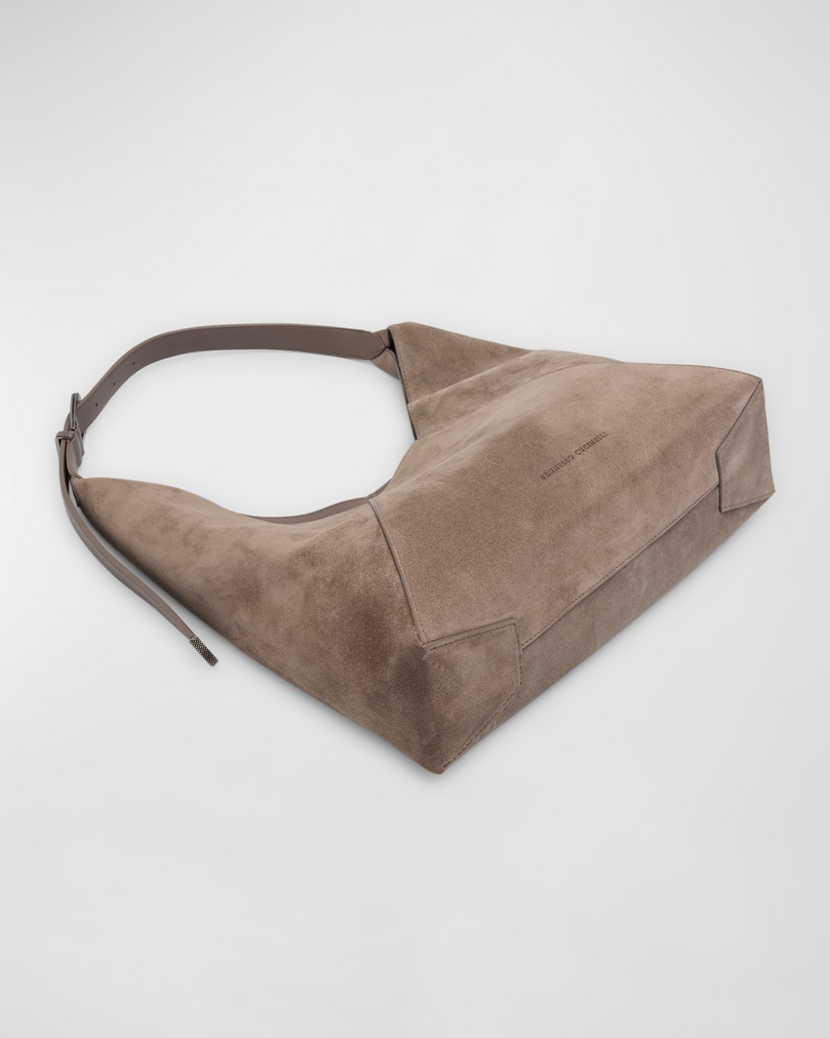 Buckle Suede Hobo Bag - 7