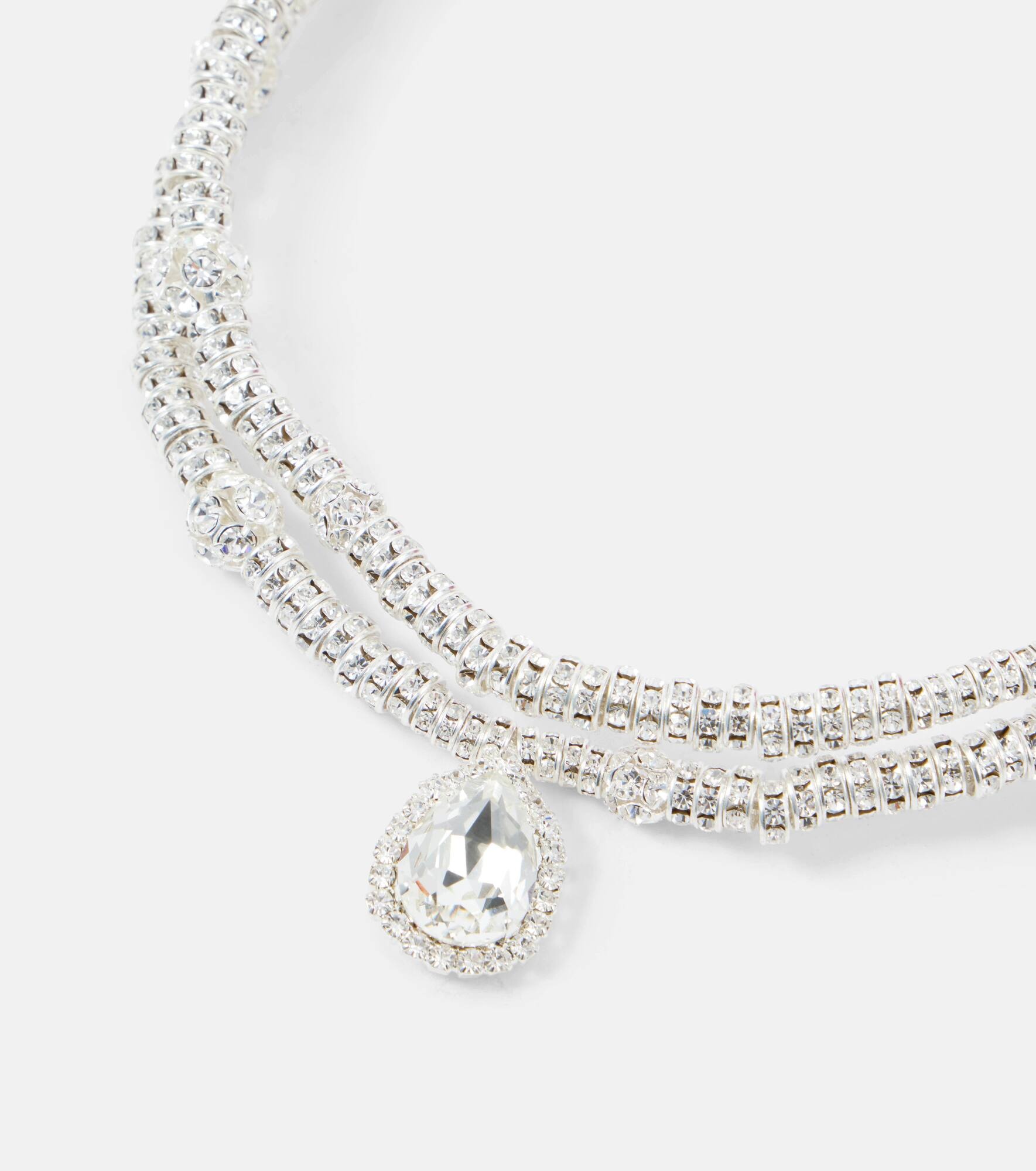 Floral-appliqué embellished necklace - 4