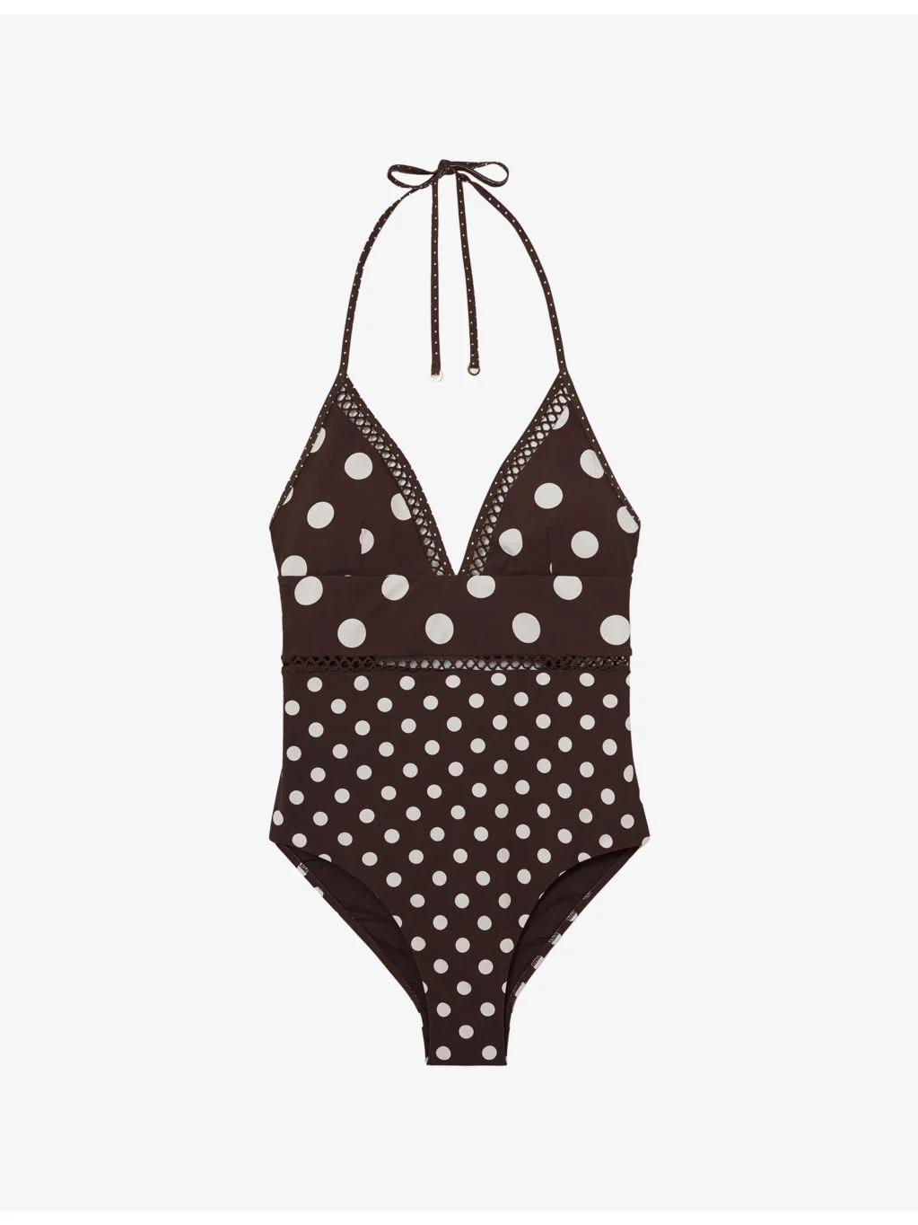 Ray Polka-Dot Halterneck Swimsuit - 1