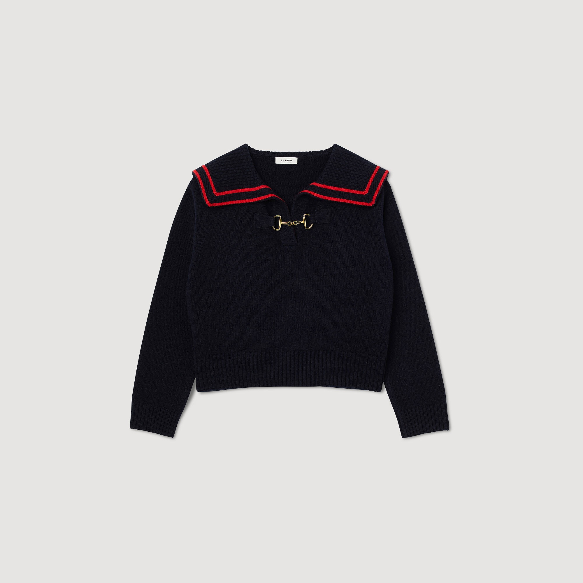 SWEATER WITH AN OPEN COLLAR - 1