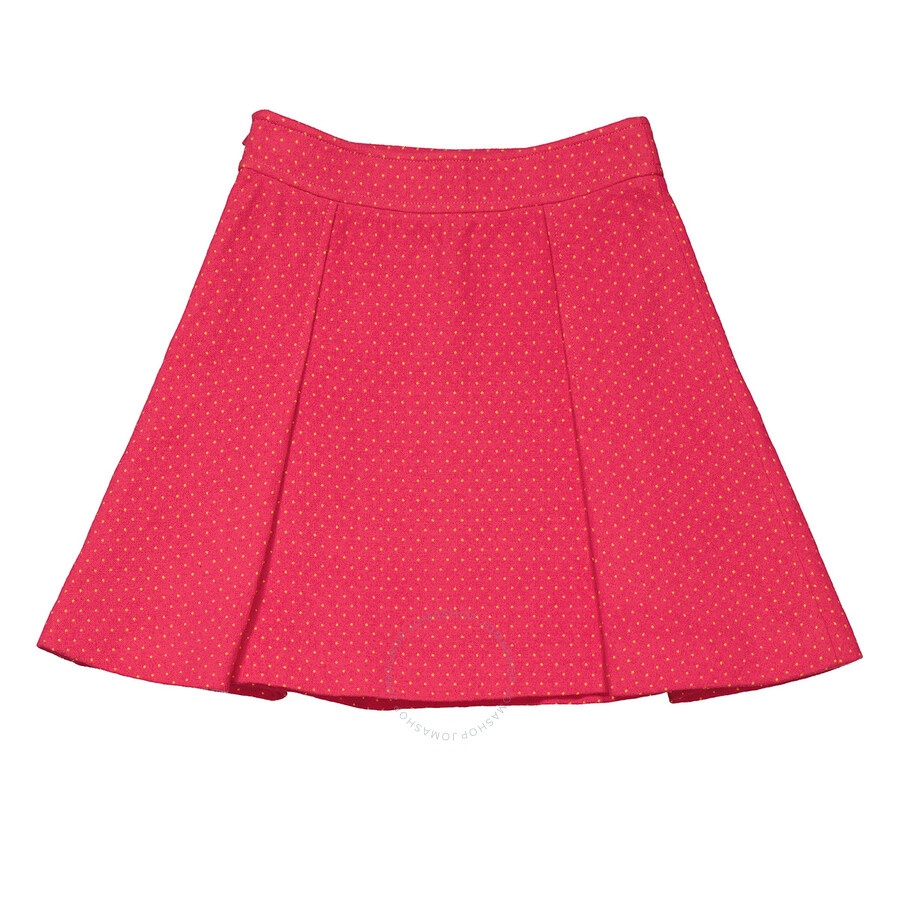 Moschino Fuschia Polka-Dot Tweed Mini Skirt - 2