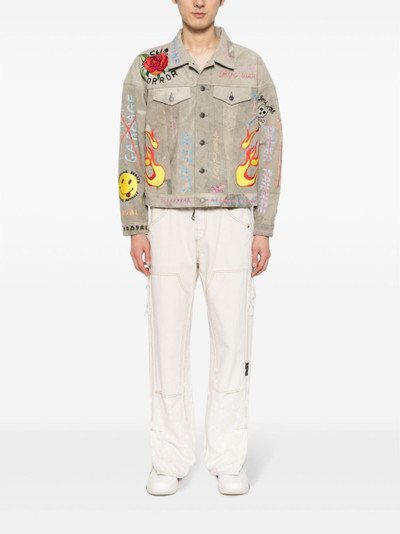 Readymade graphic-print button-up jacket outlook