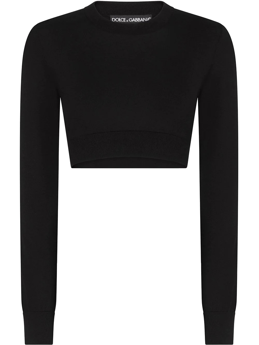 silk knit cropped jumper - 1