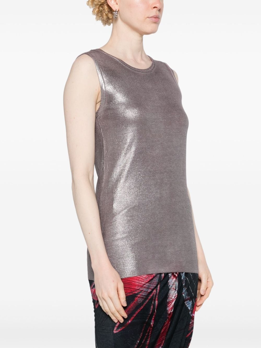lamÃ© ribbed tank top - 3