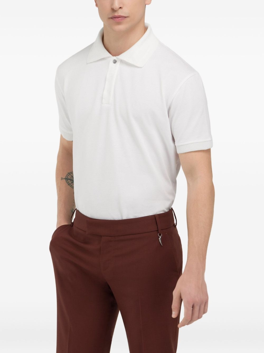 logo-embroidered polo shirt - 4