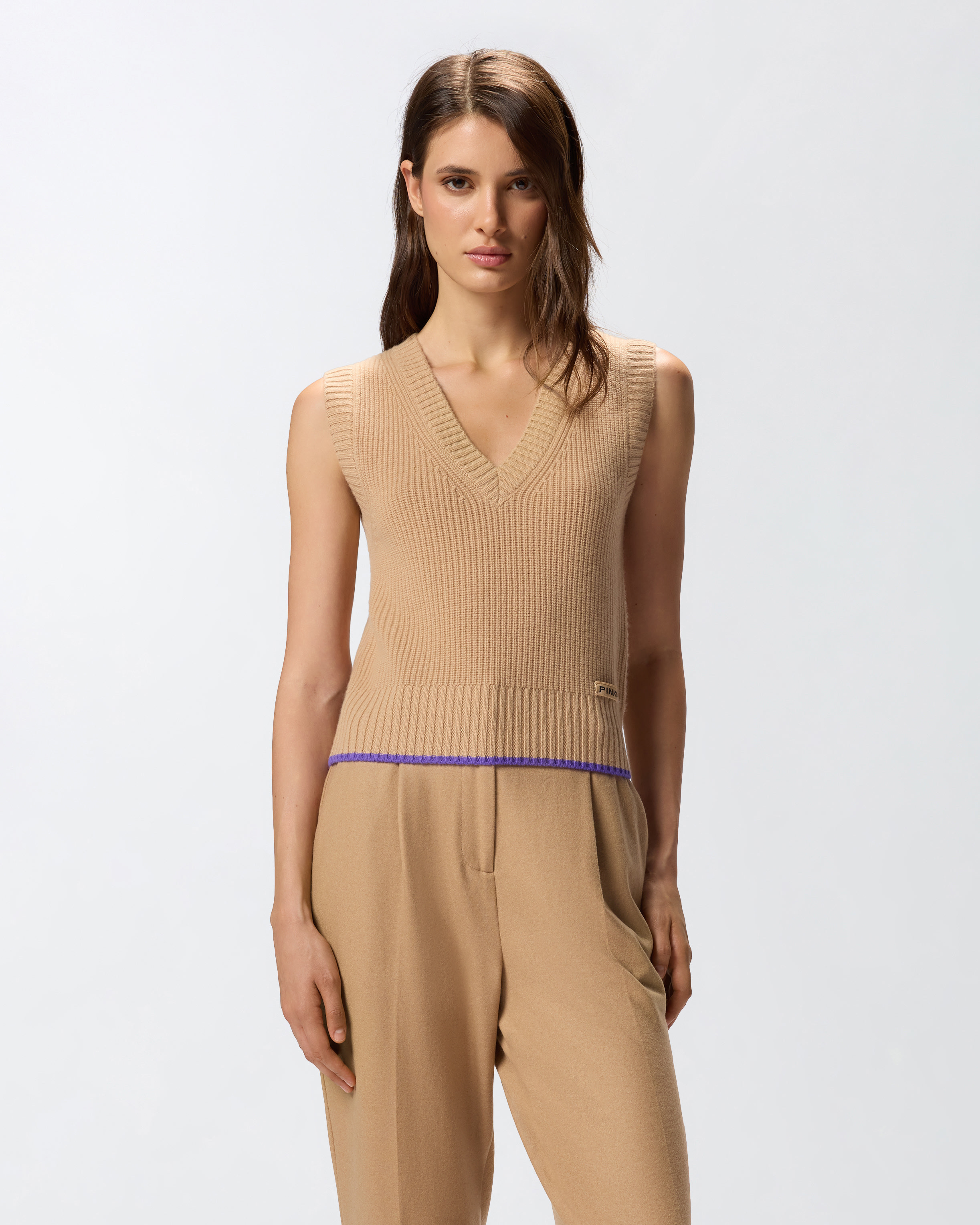 KNIT V-NECK VEST - 2