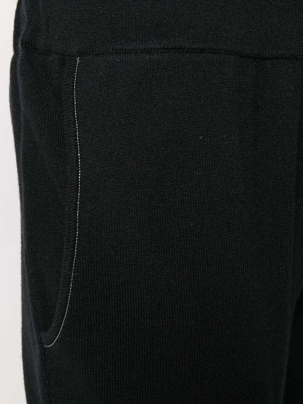 metal embellished cashmere leggings - 5