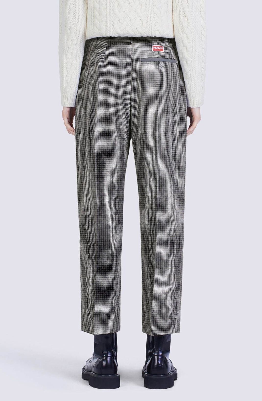 Cropped checked tailored trousers - 5