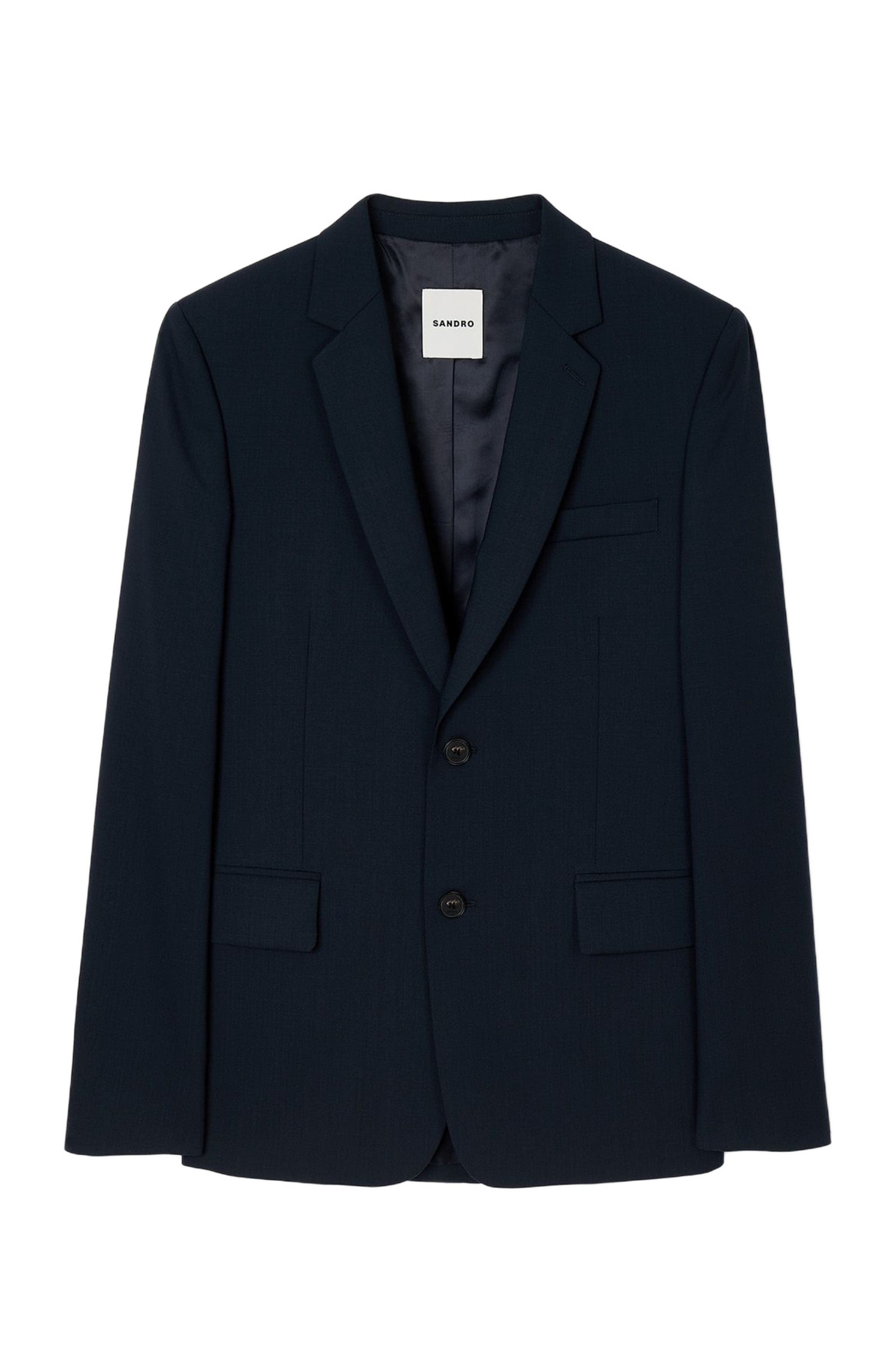 SANDRO Wool suit jacket in Midnight Blue at Nordstrom - 5