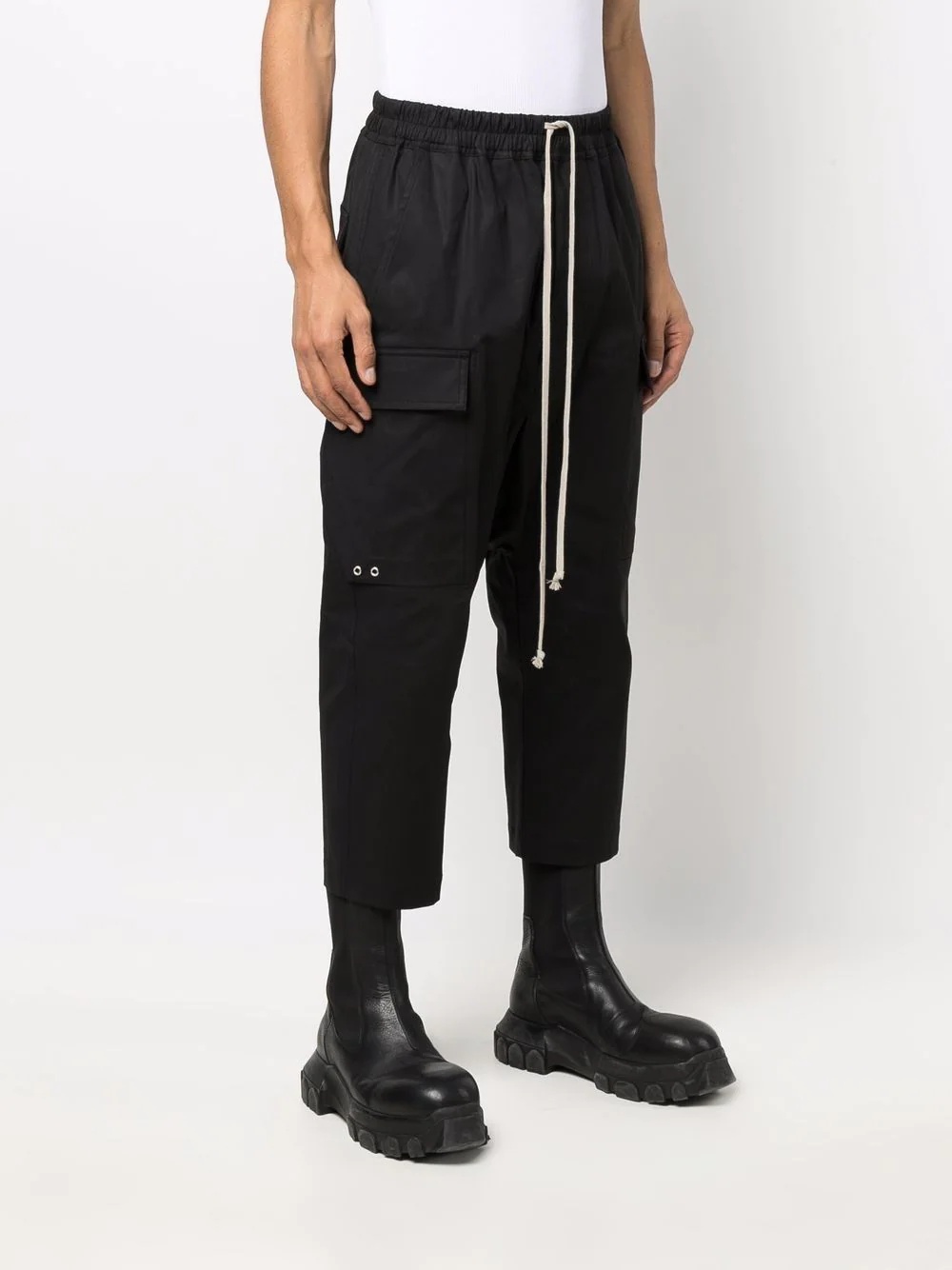 drop-crotch drawstring track pants - 3