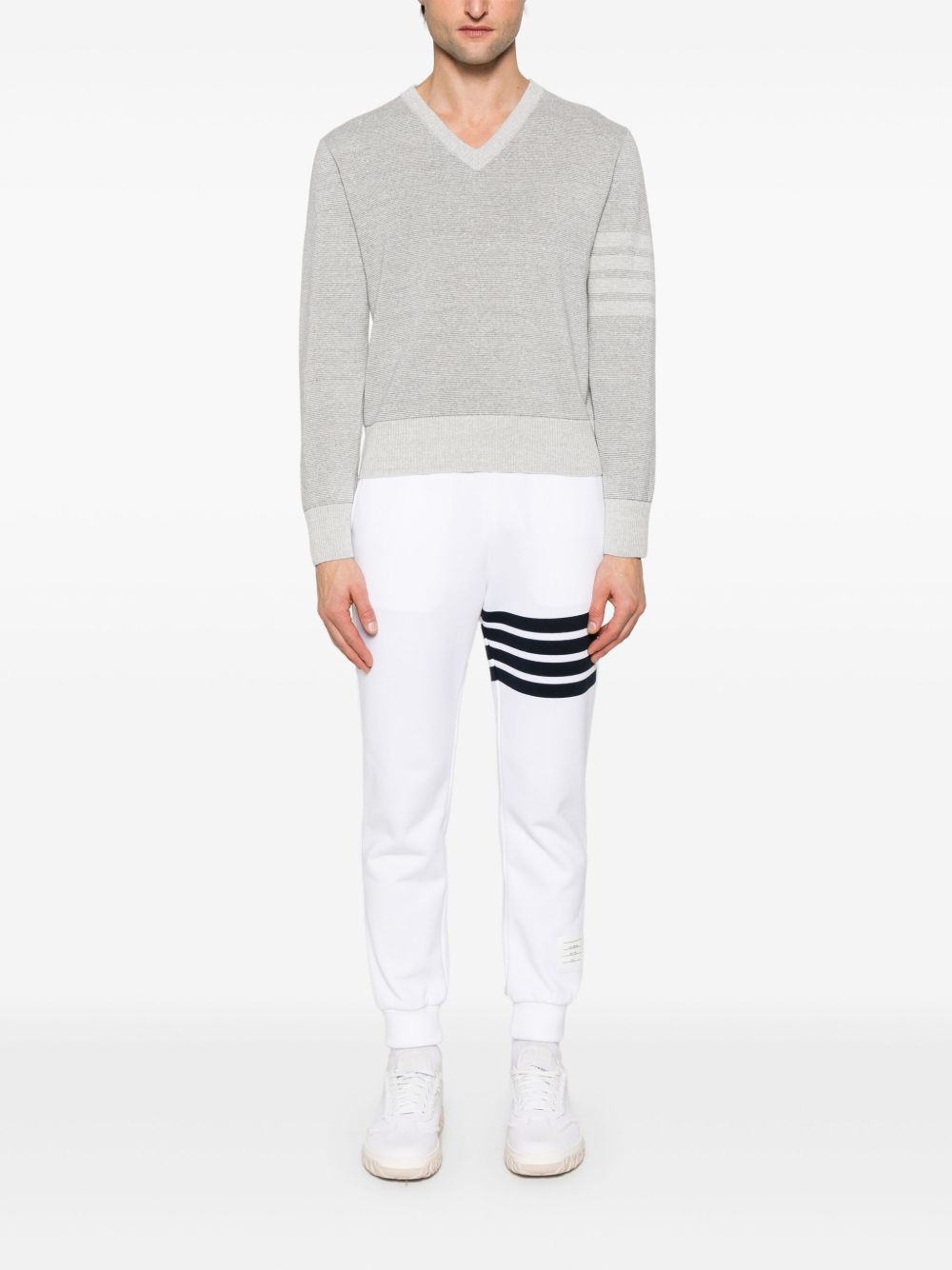 4-Bar stripe V-neck sweater - 2