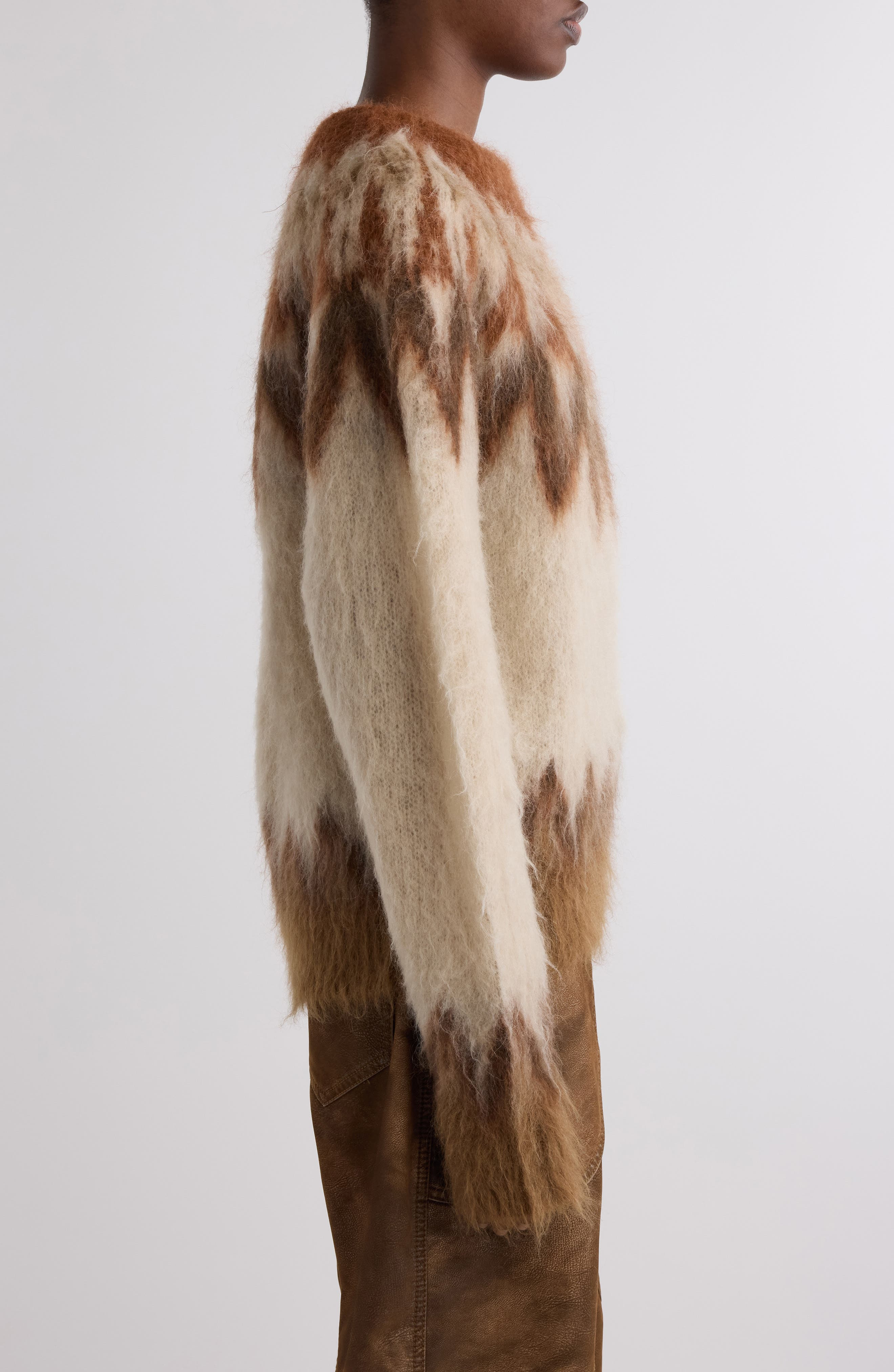 Isabel Marant Étoile Natania Wool & Mohair Blend Fair Isle Sweater in Rust at Nordstrom - 4