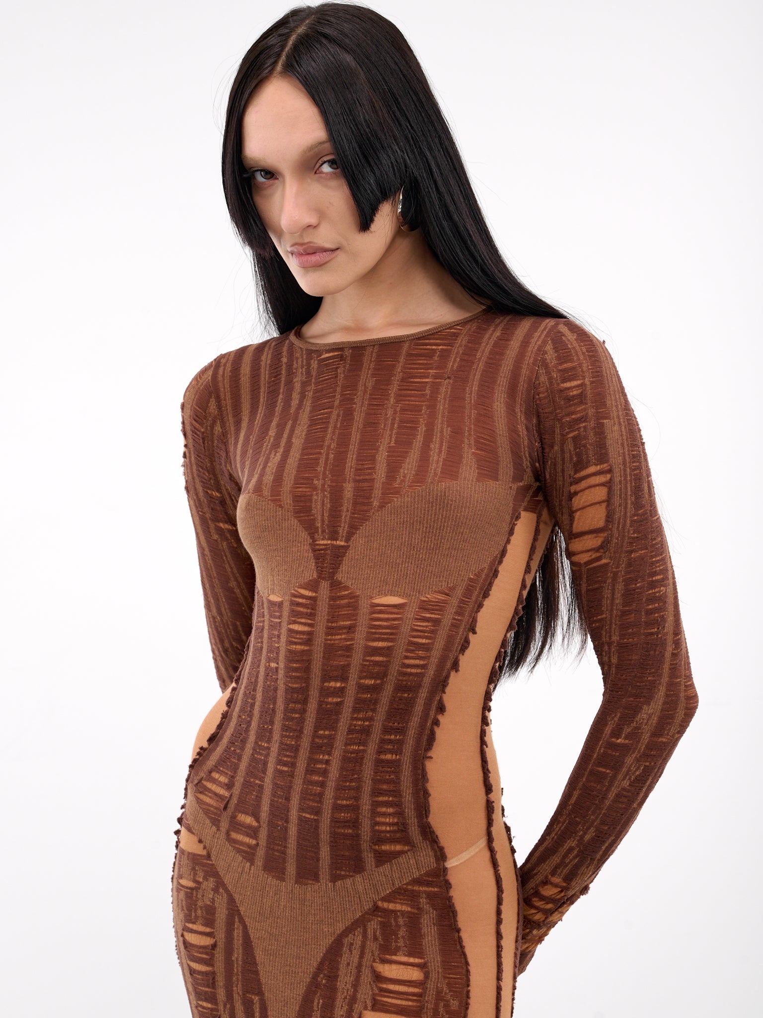 Distressed Tromp L'oeil Maxi Dress - 4