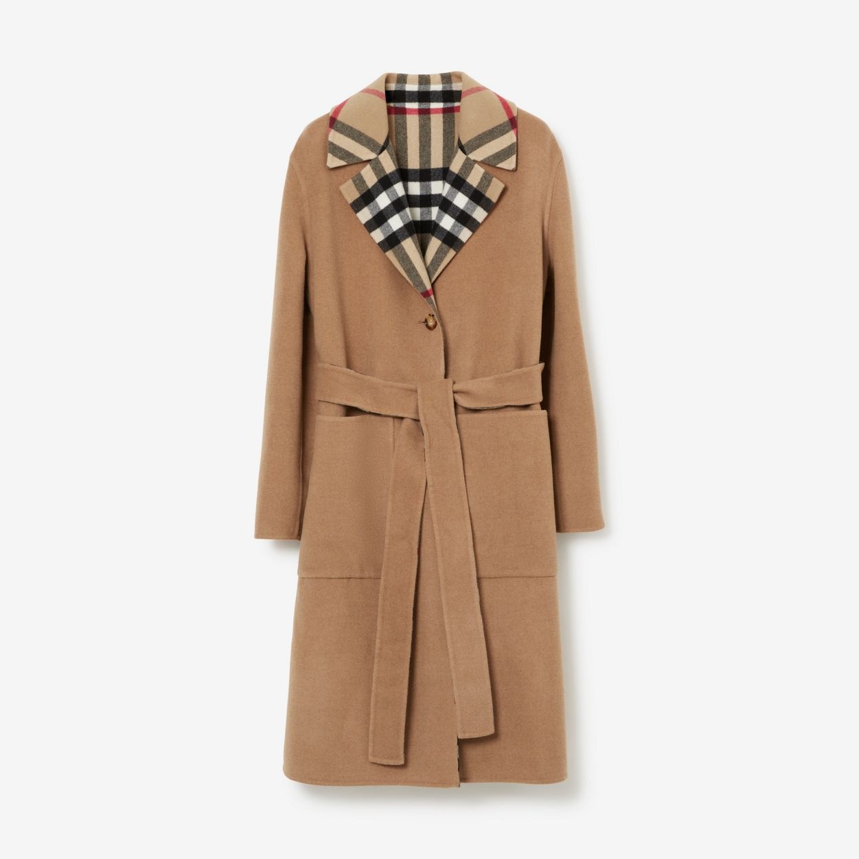 Reversible Check Wool Coat - 1