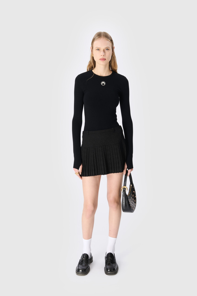 Marine Serre Moon Logo Knit Fitted Sweater outlook