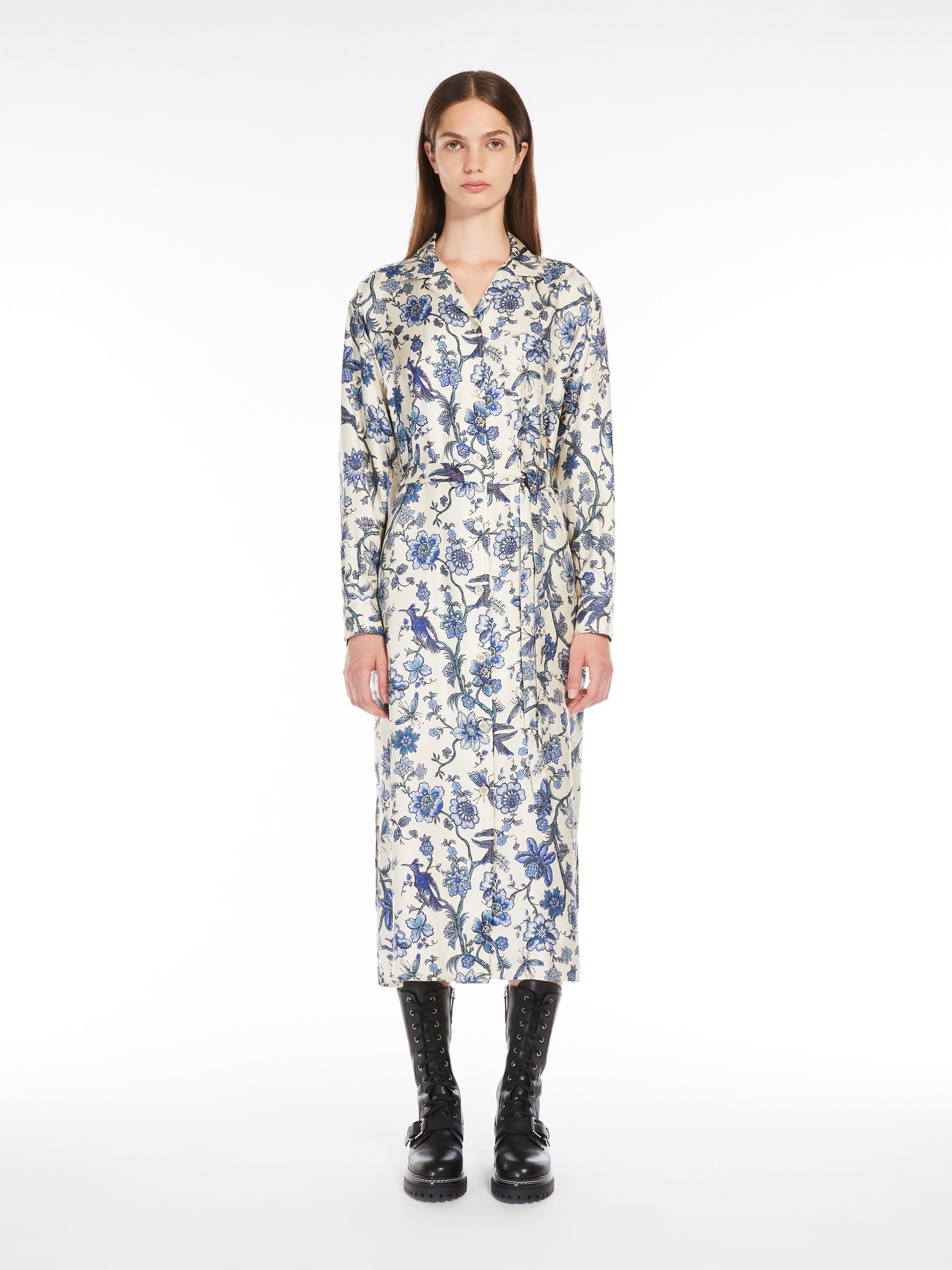 GAIA Printed silk shirt dress - 3