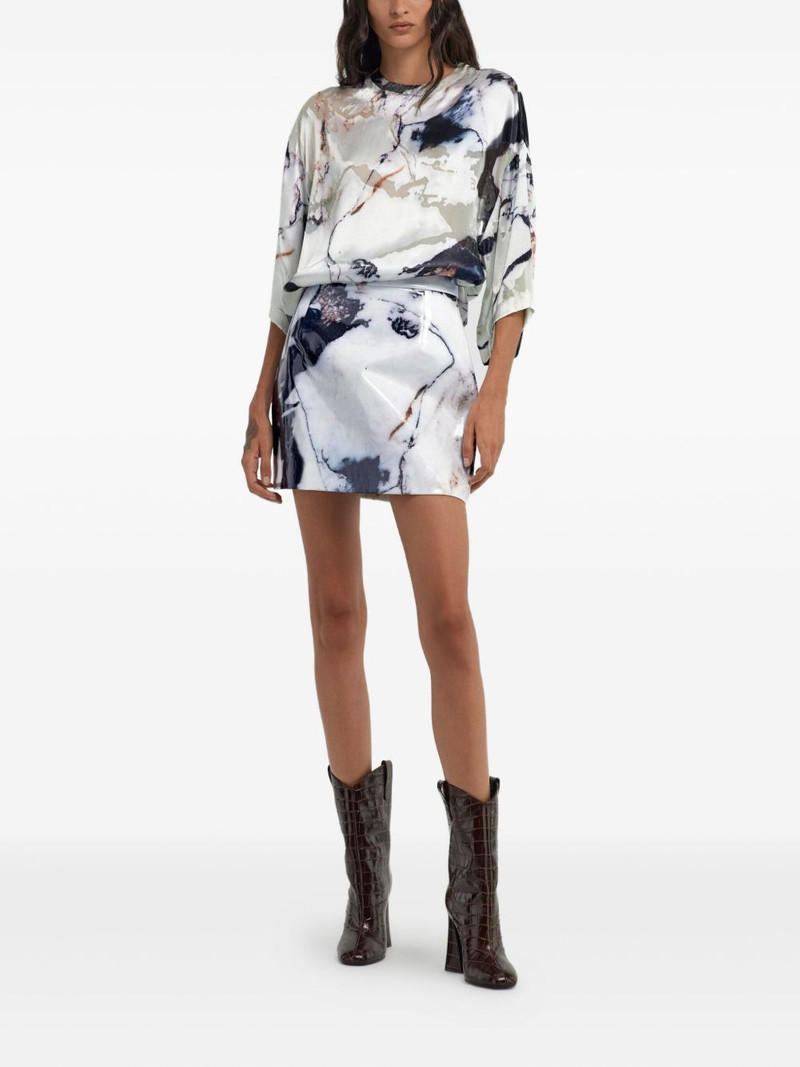 Roberto Cavalli marble-print mini skirt outlook