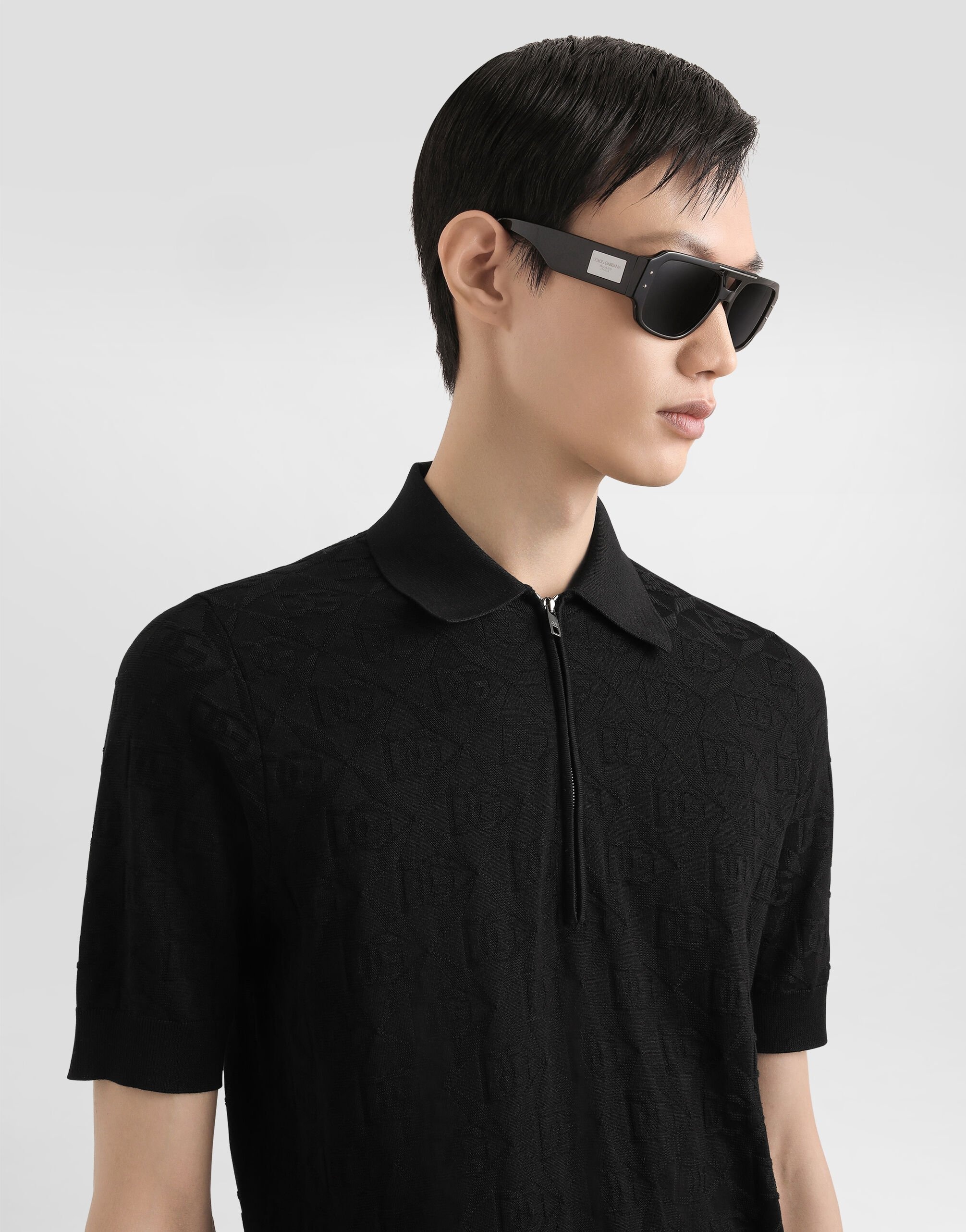 Silk polo shirt with logo - 4