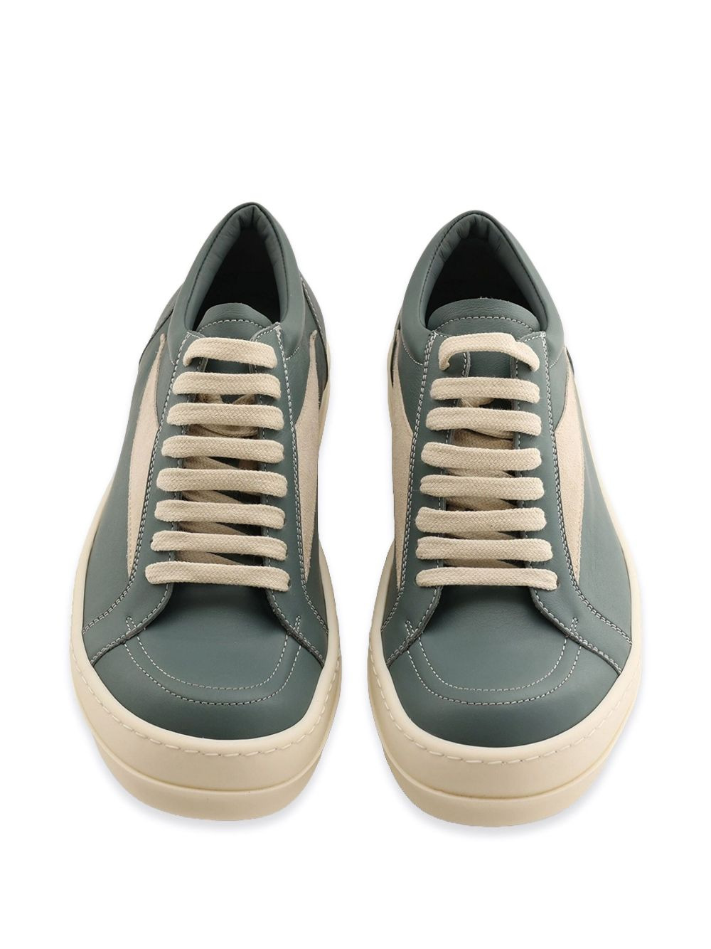 leather panel trainers - 3